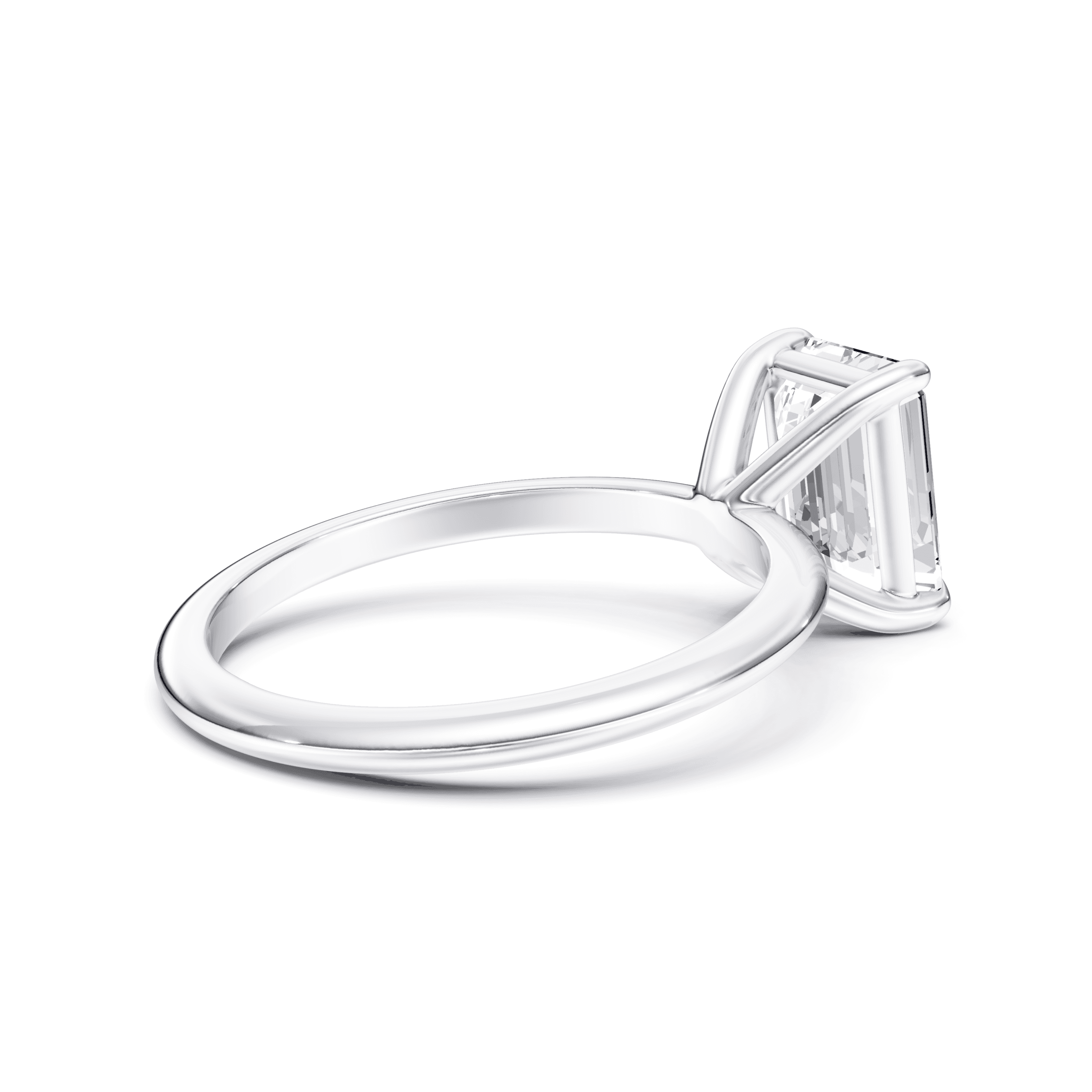 Solitaire Emerald — White Gold view 4