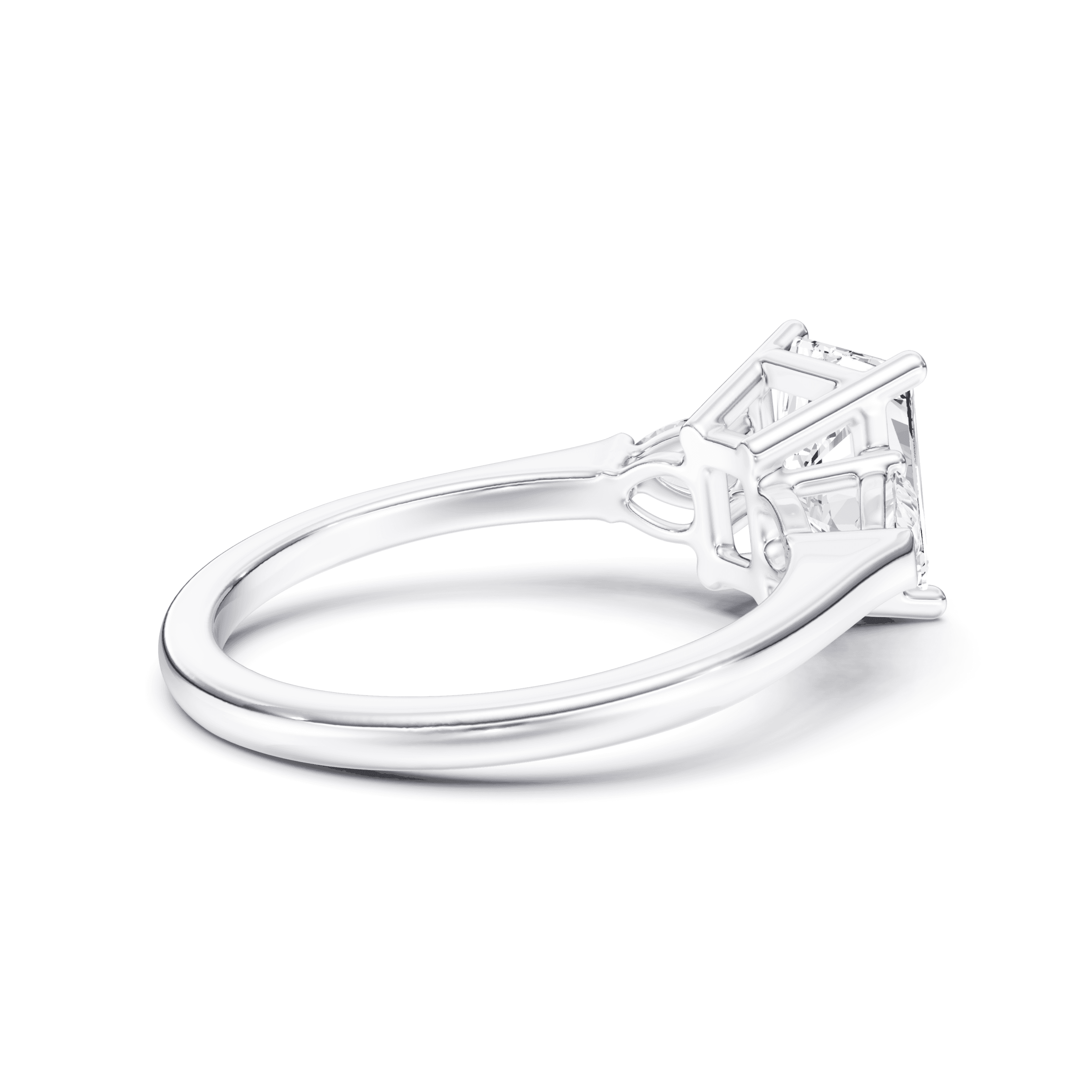 3 Stone Pear Ring Radiant — White Gold view 2