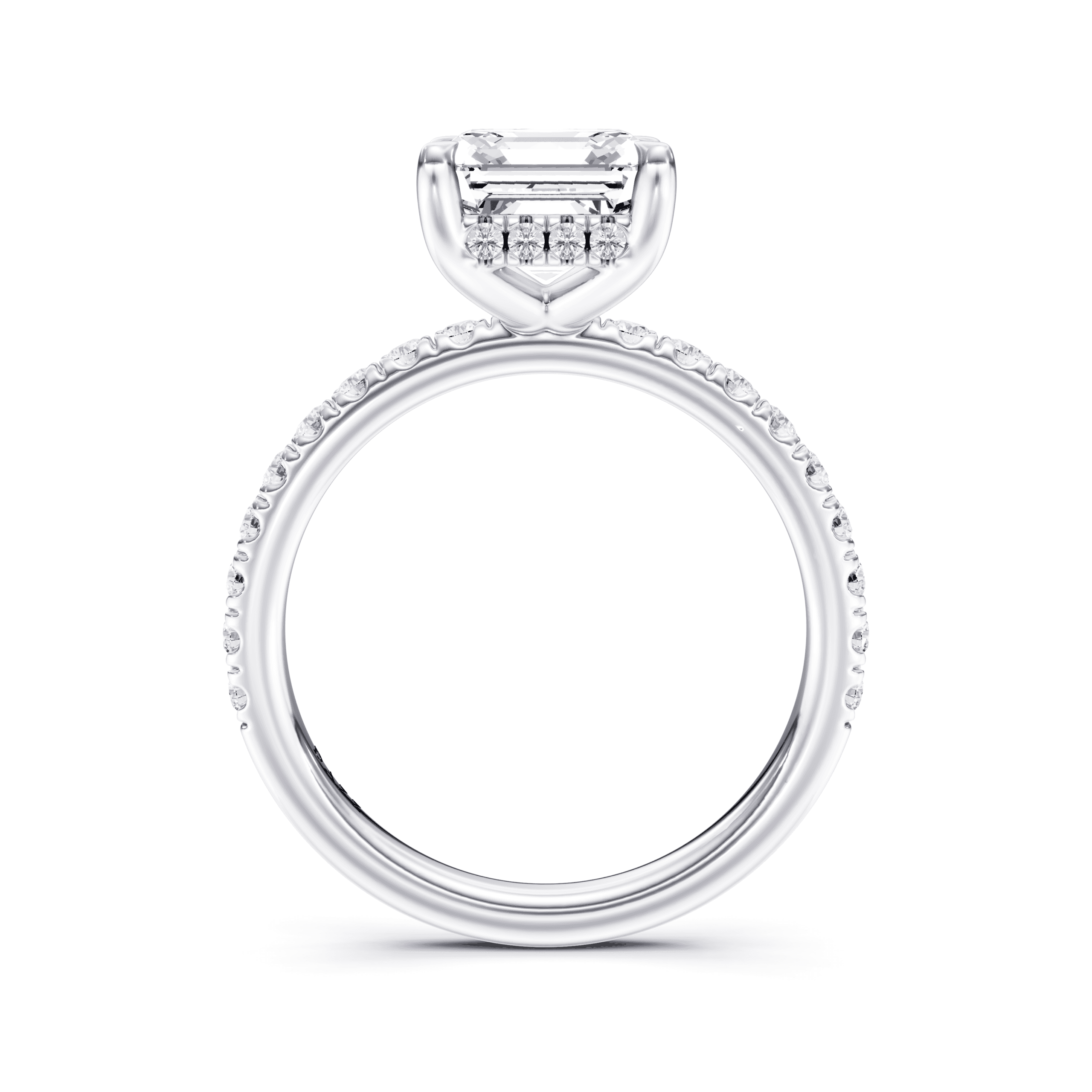 Pavé Ring Asscher — White Gold view 2