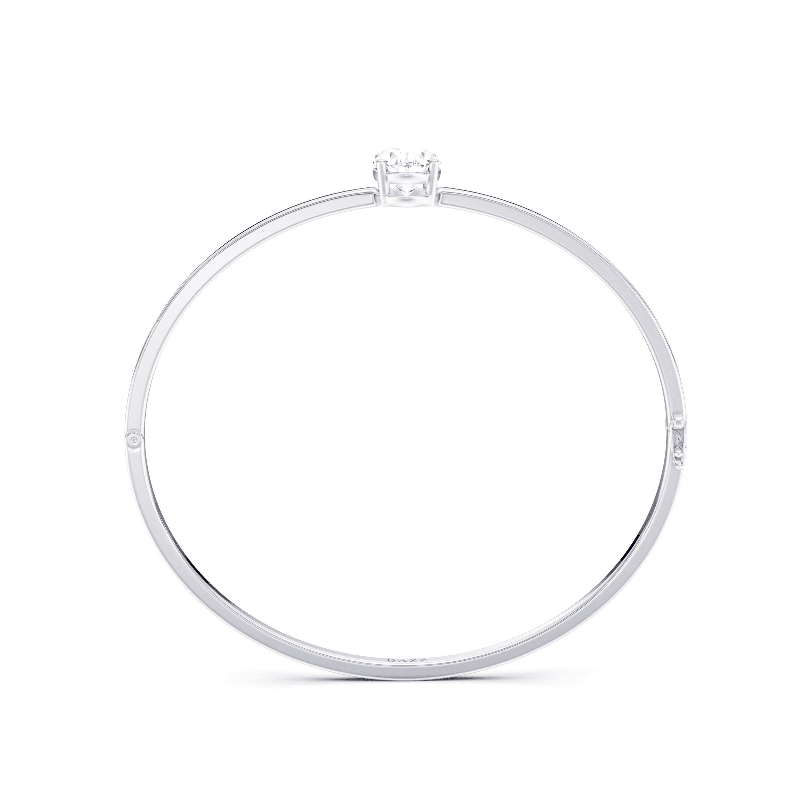 Bangle Solitaire Oval 2ct — White Gold view 2