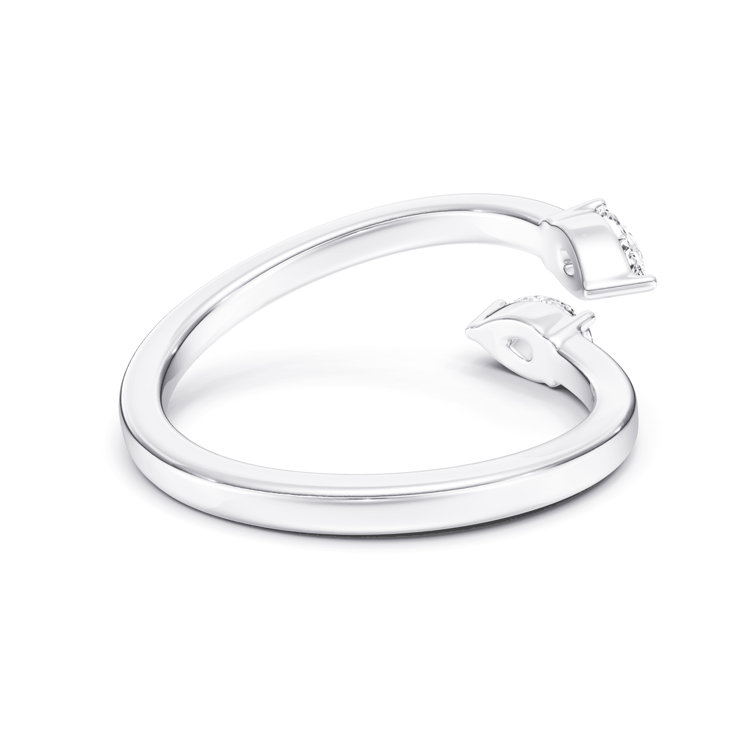 Split Ring Pear — White Gold view 2