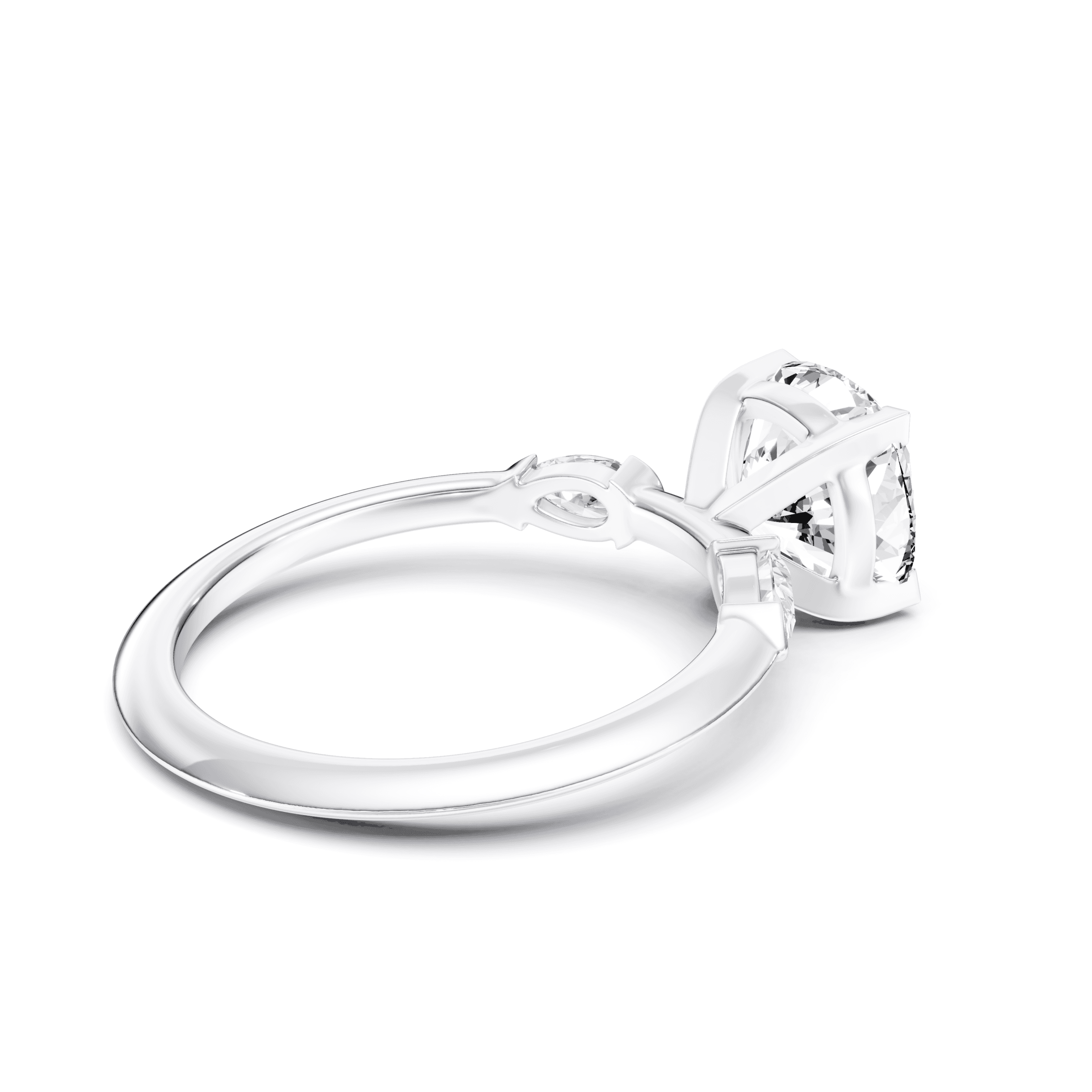DAZZ Ring Cushion — White Gold view 2