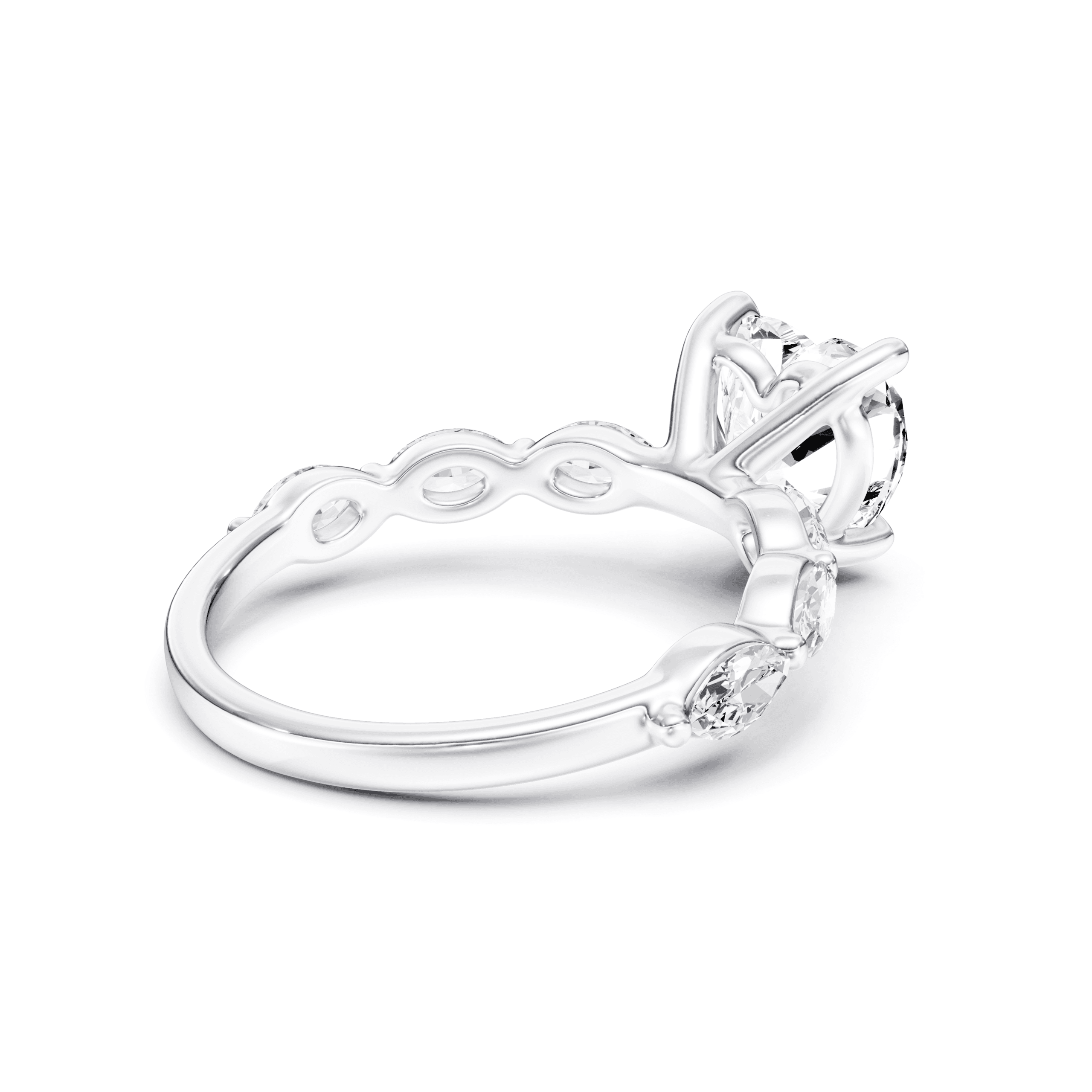 Solitaire Marquise Heart — White Gold view 2