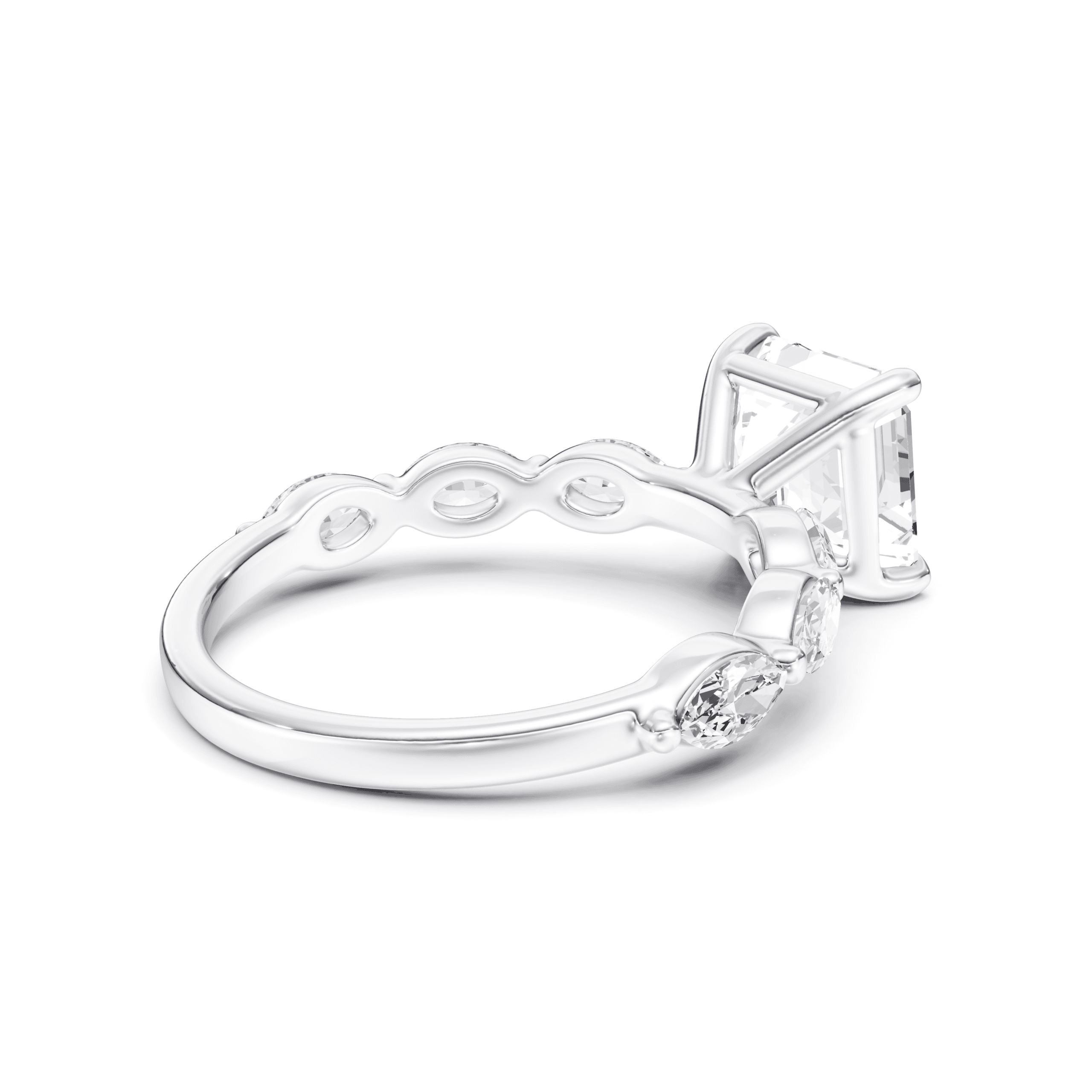 Solitaire Marquise Asscher — White Gold view 2