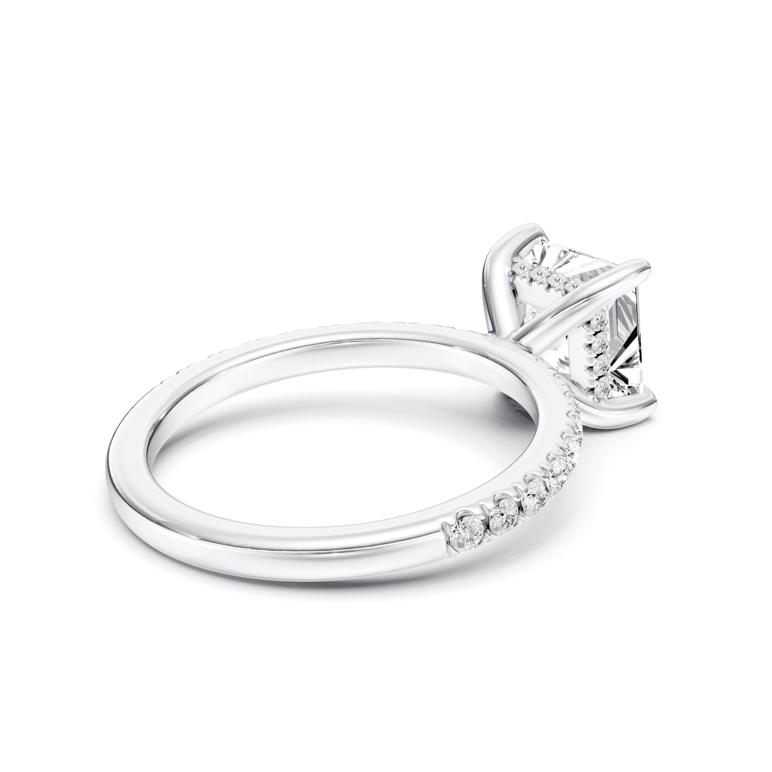 Pavé Ring Princess — White Gold view 2