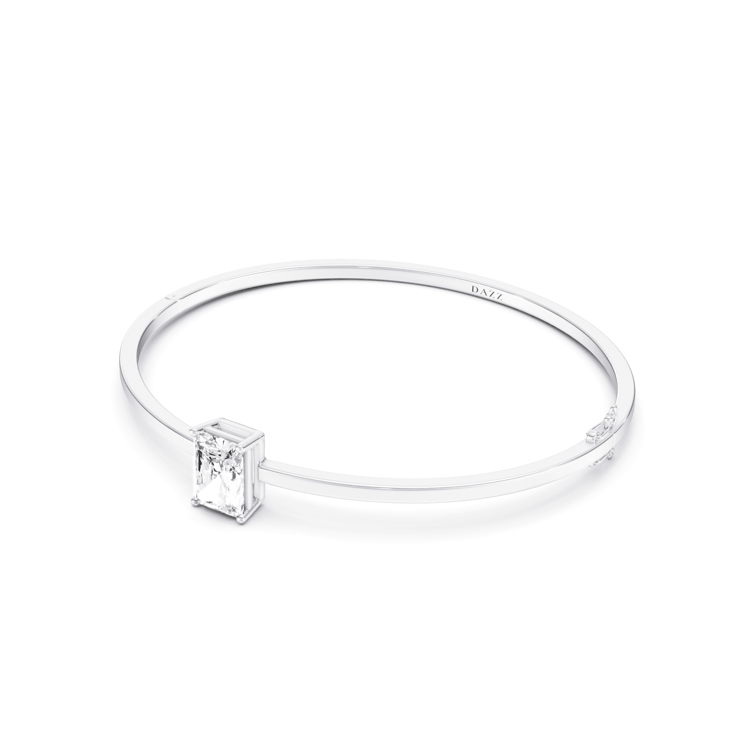 Bangle Solitaire Radiant 2ct — White Gold view 2