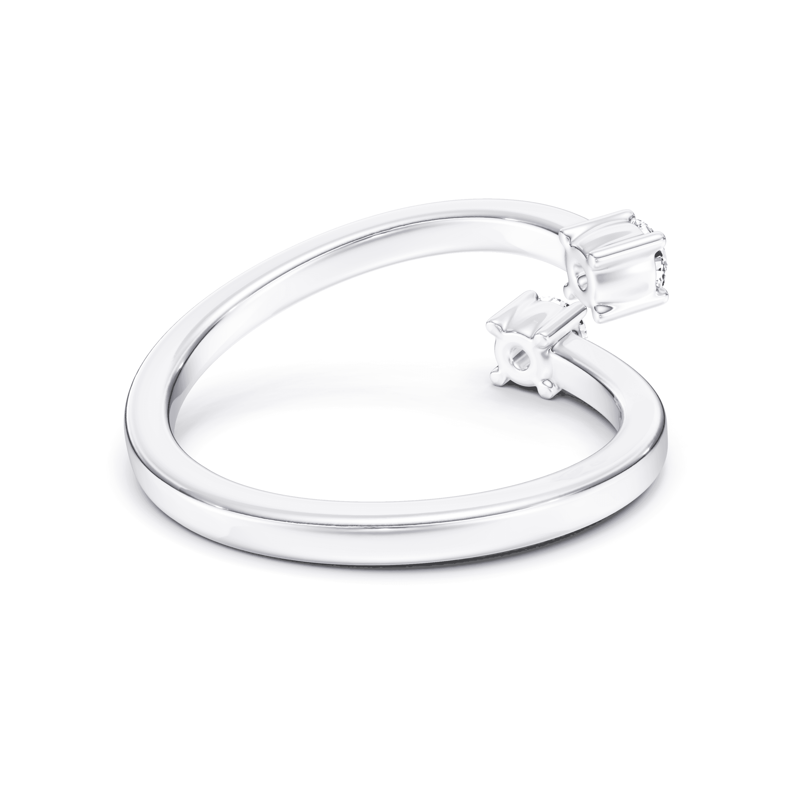 Split Ring Round — White Gold view 2