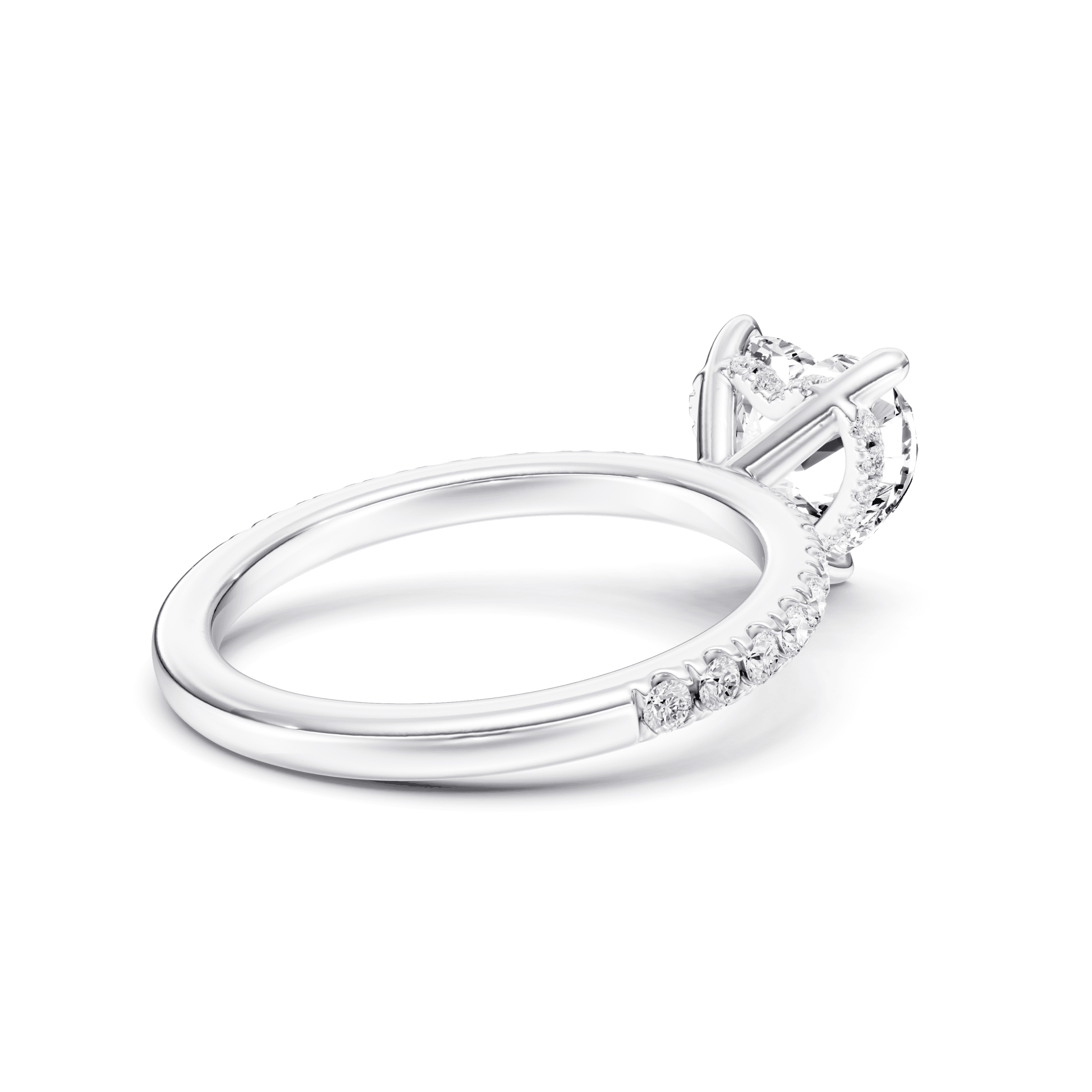 Pavé Ring Heart — White Gold view 2