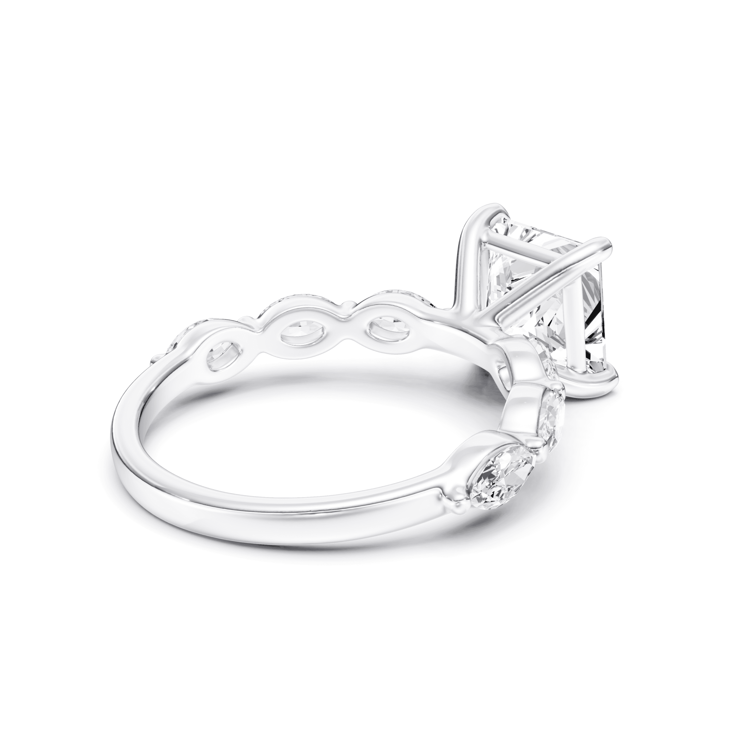 Solitaire Marquise Princess — White Gold view 2