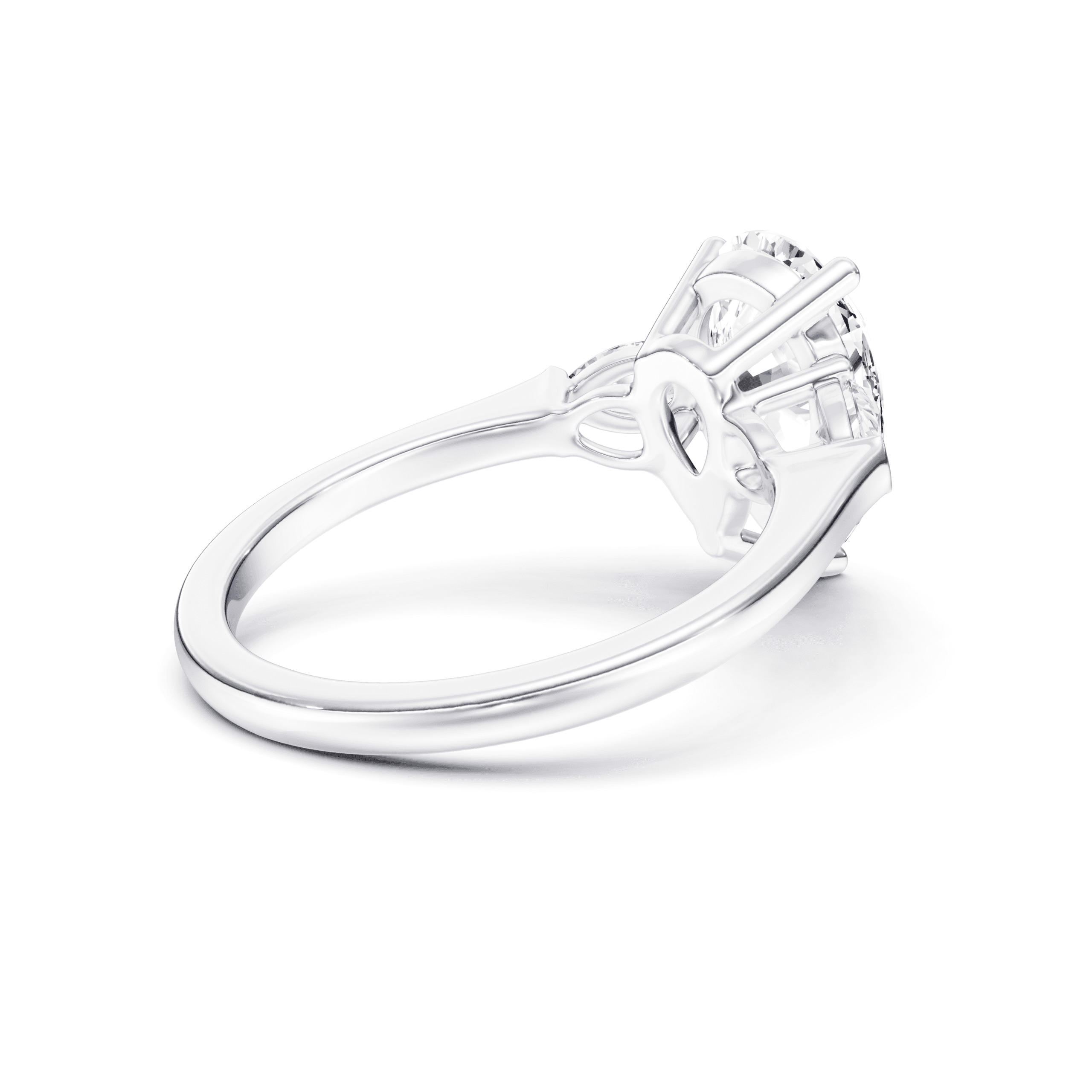 3 Stone Pear Ring Pear — White Gold view 2