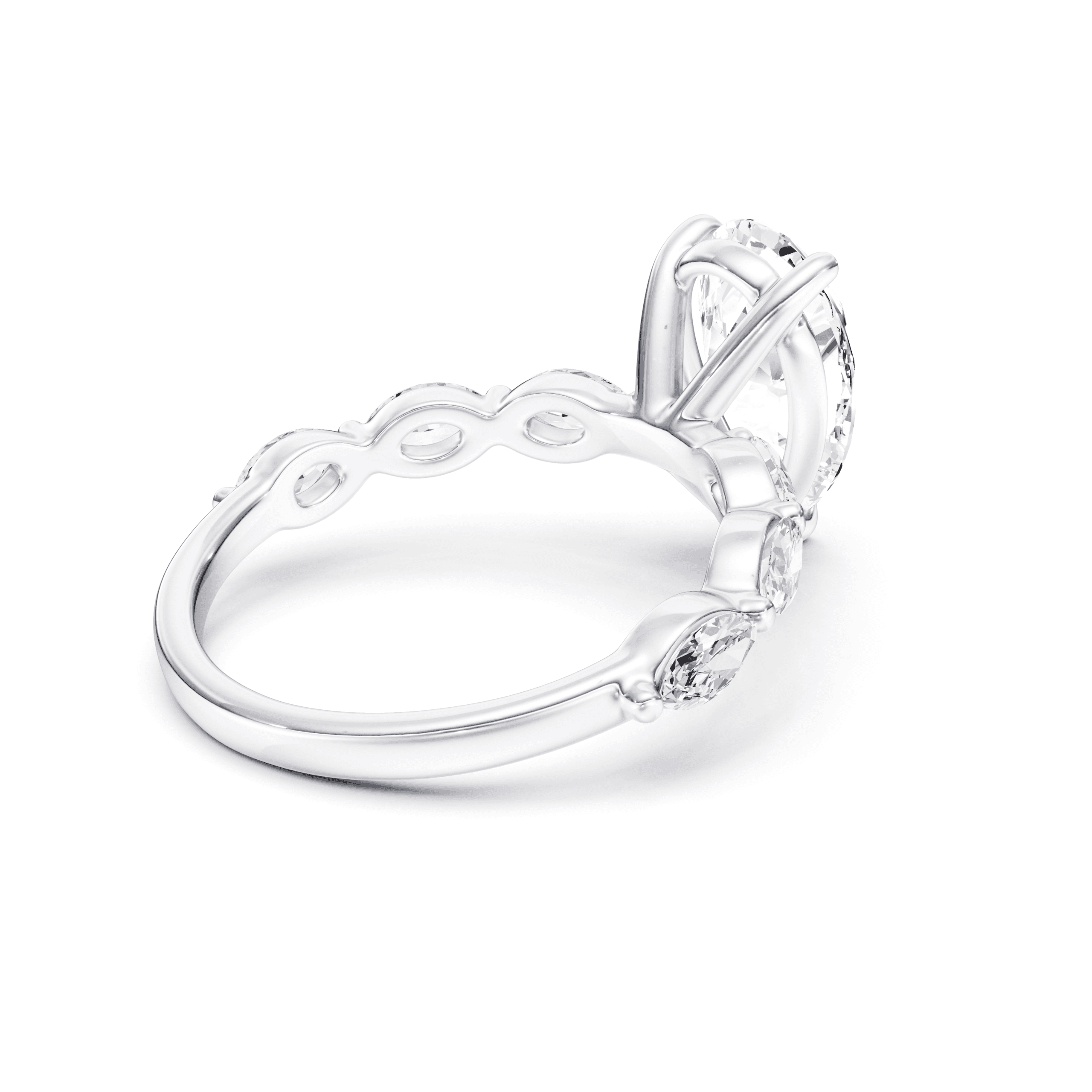 Solitaire Marquise Pear — White Gold view 2