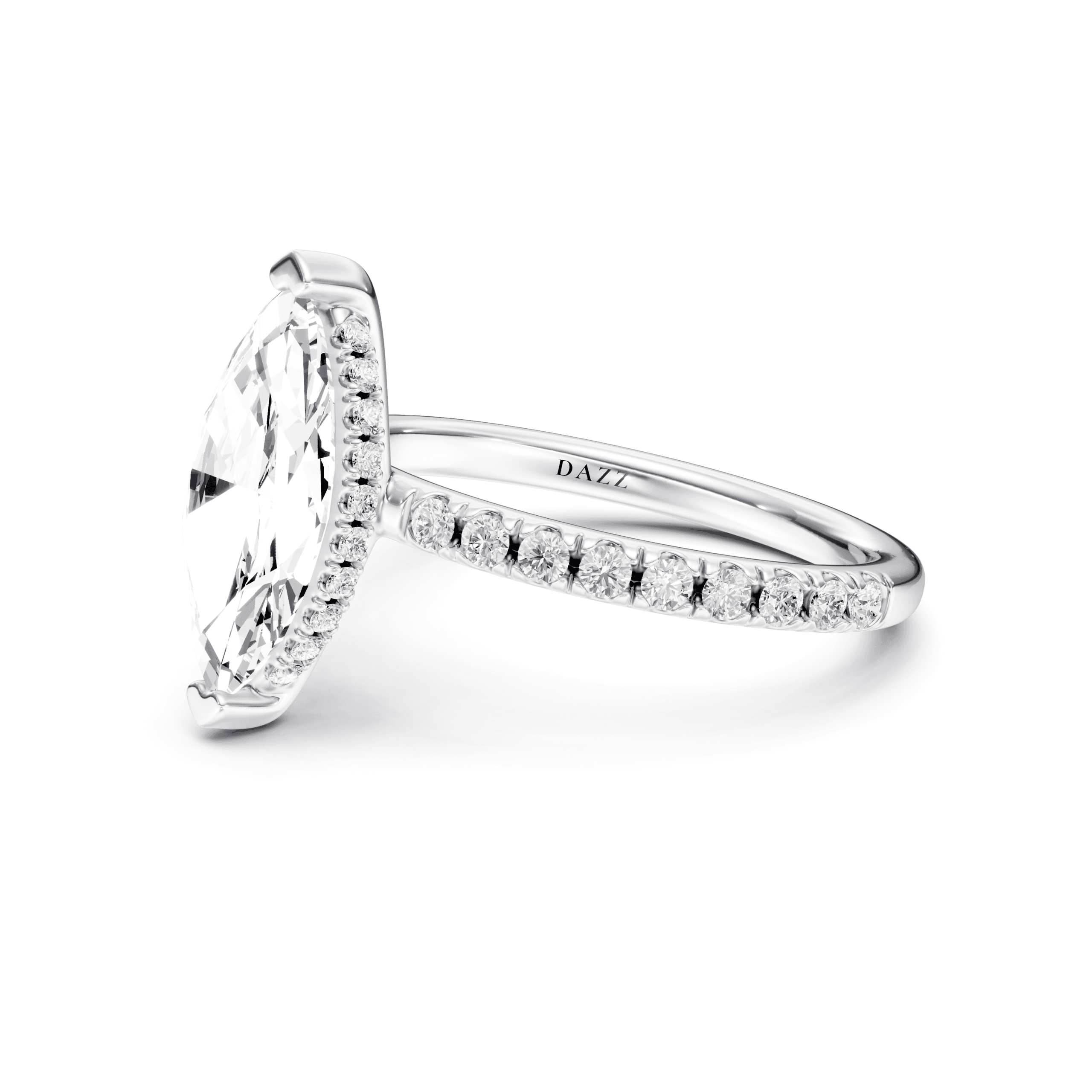 Pavé Ring Marquise — White Gold view 3
