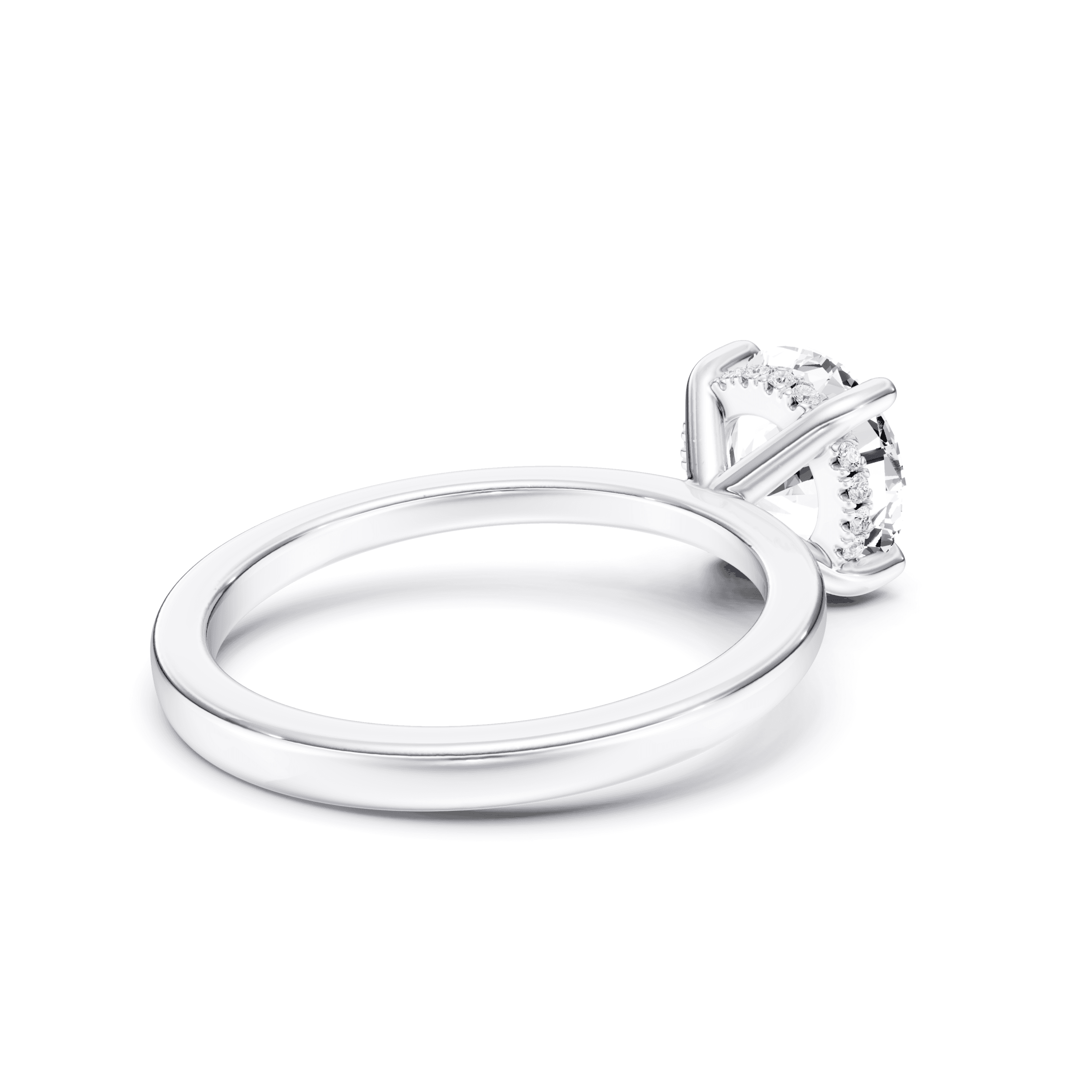 Hidden Halo Round — White Gold view 2