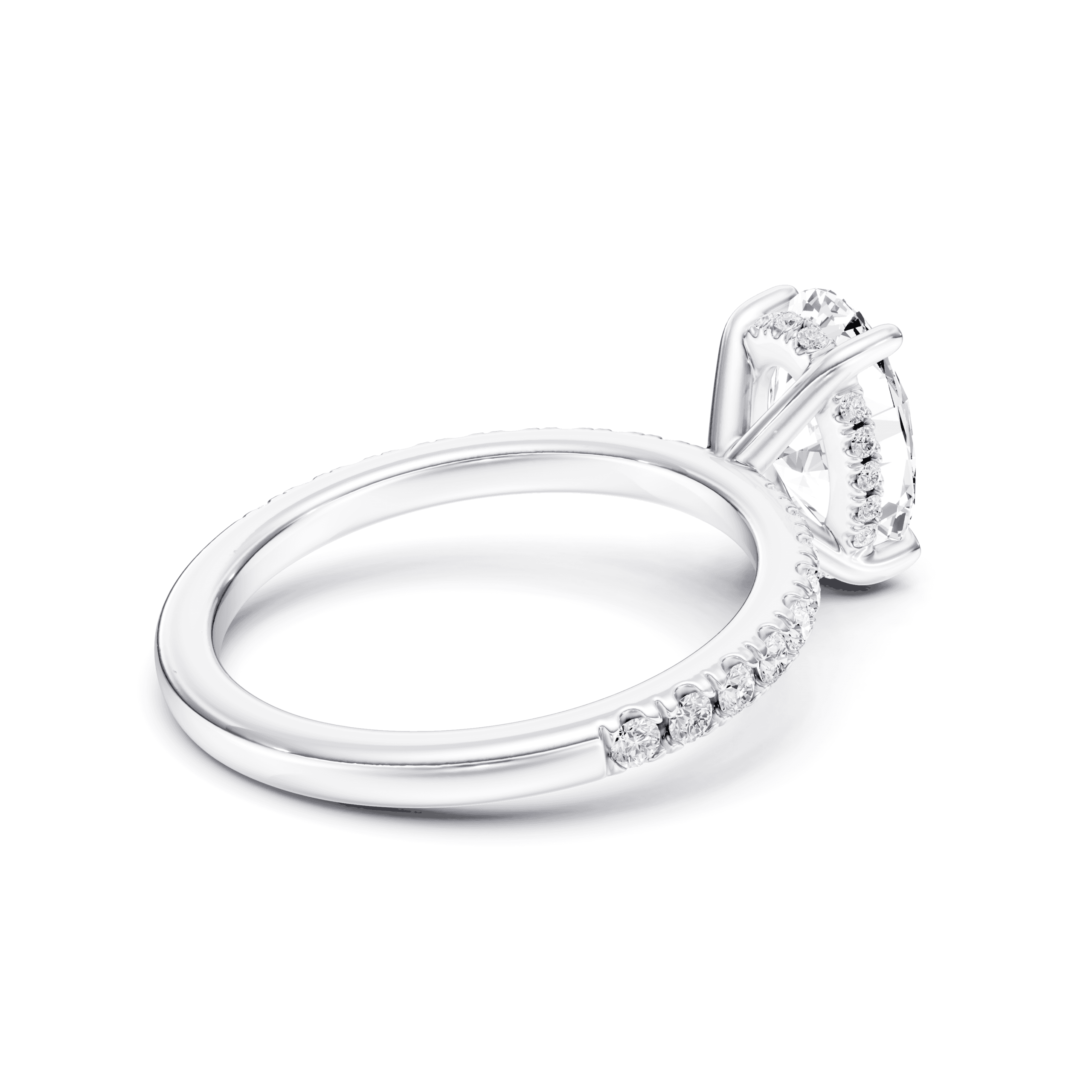 Pavé Ring Oval — White Gold view 2