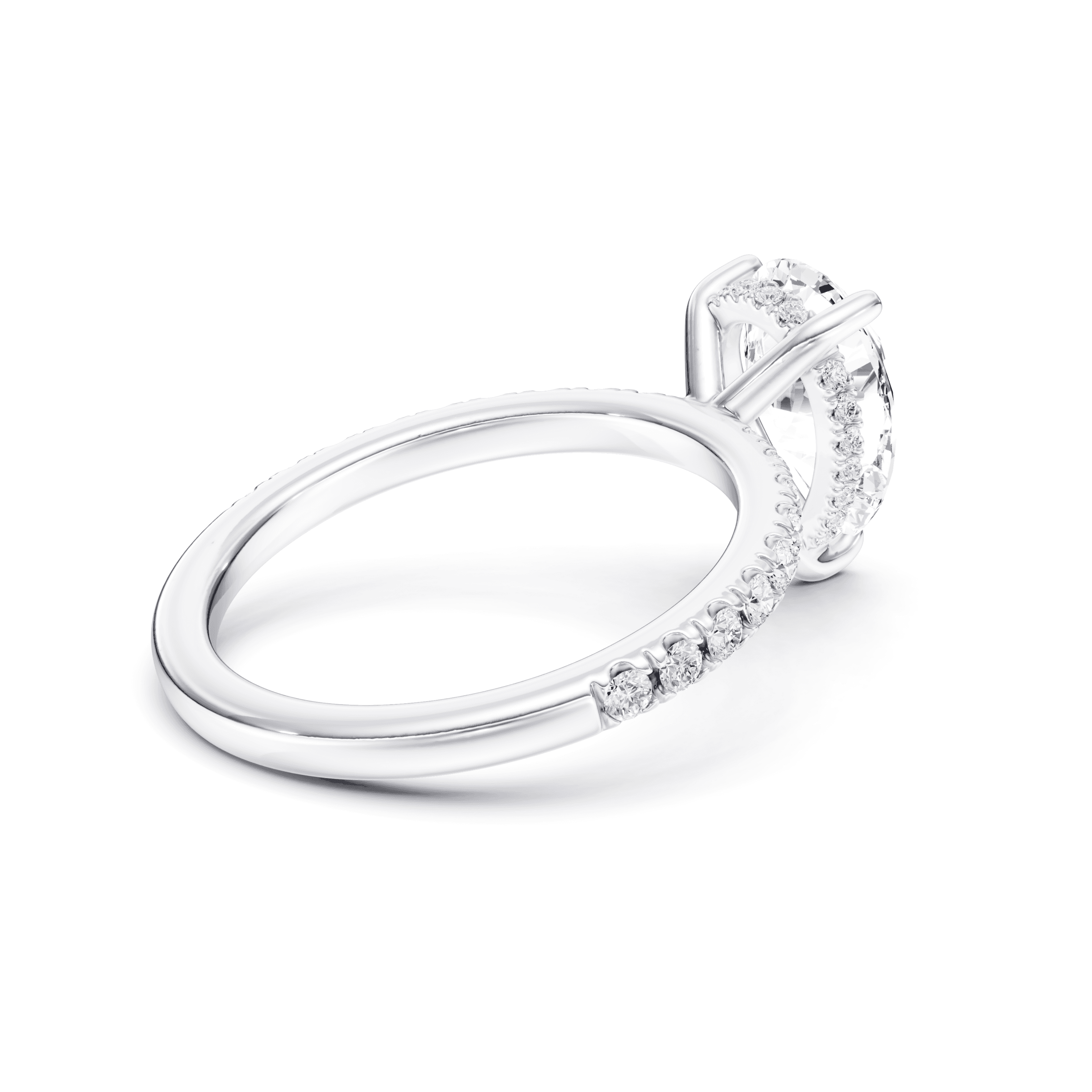 Pavé Ring Pear — White Gold view 2