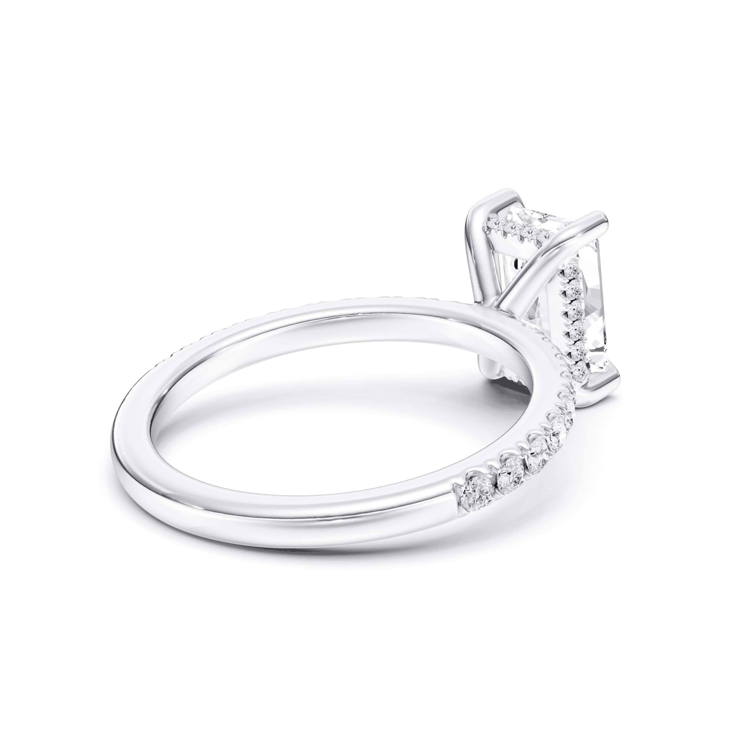 Pavé Ring Radiant — White Gold view 2
