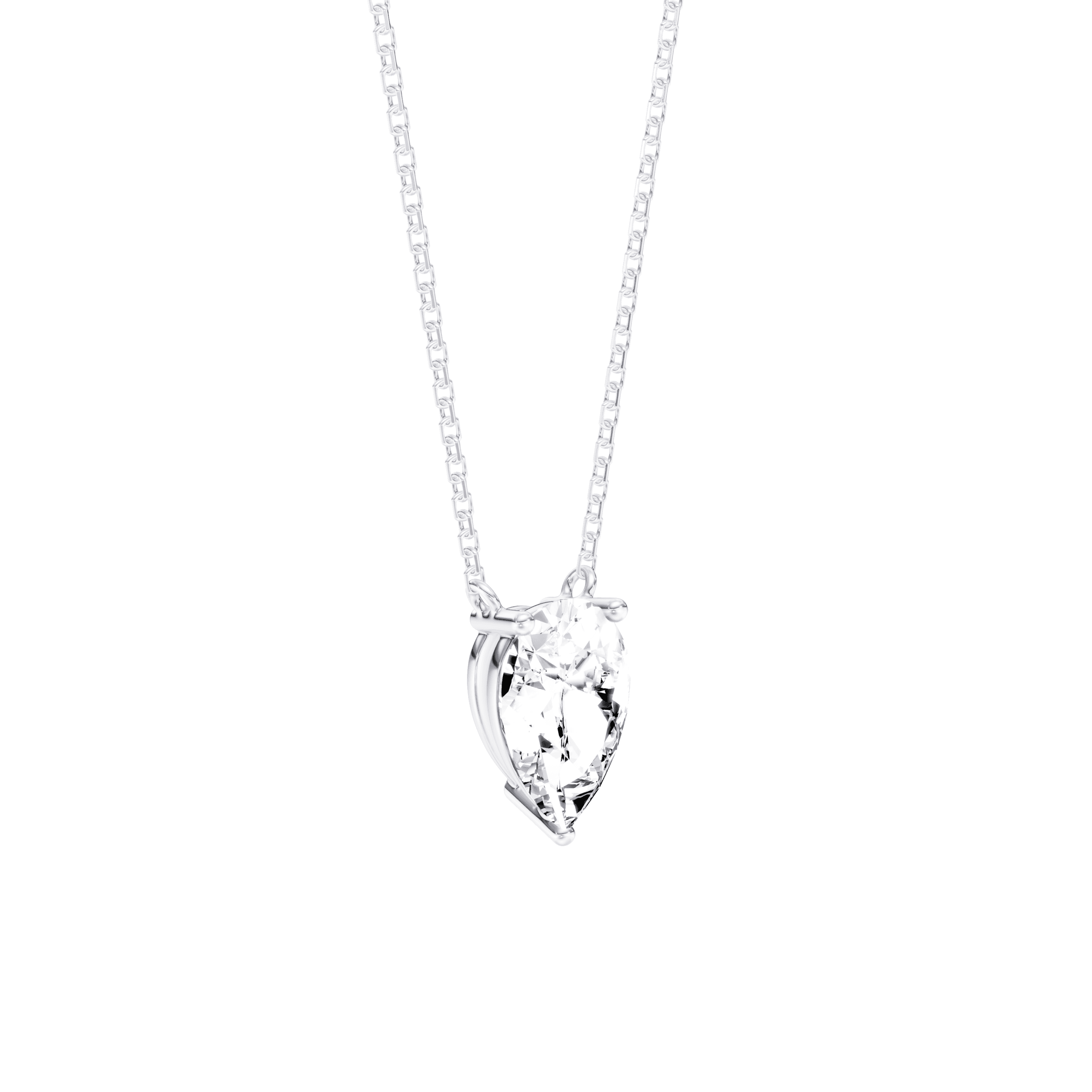 Solitaire Pendant Pear — White Gold view 2