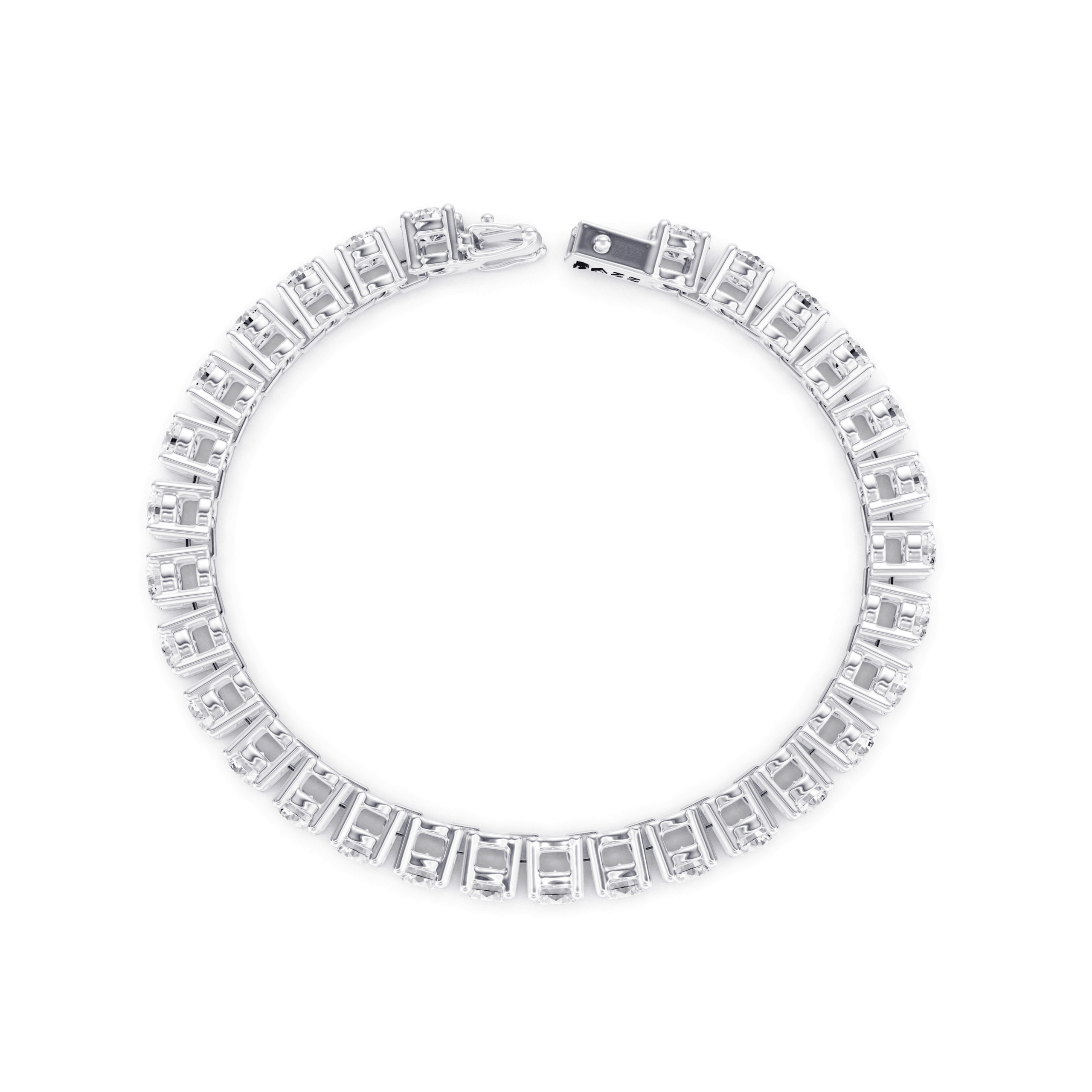 Tennis Bracelet 10.5 Carat Round — White Gold view 2