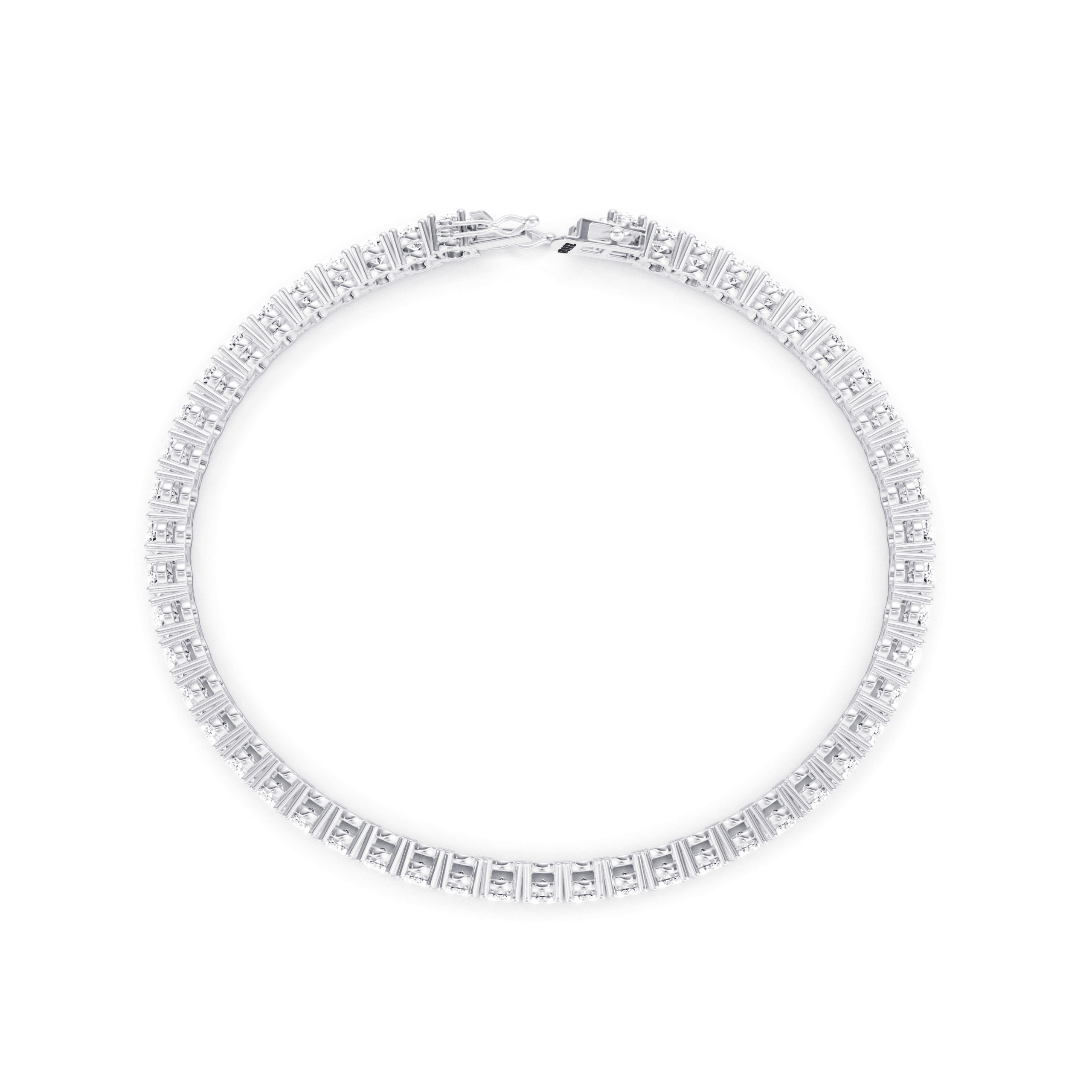 Tennis Bracelet 15 Carat Oval — White Gold view 2