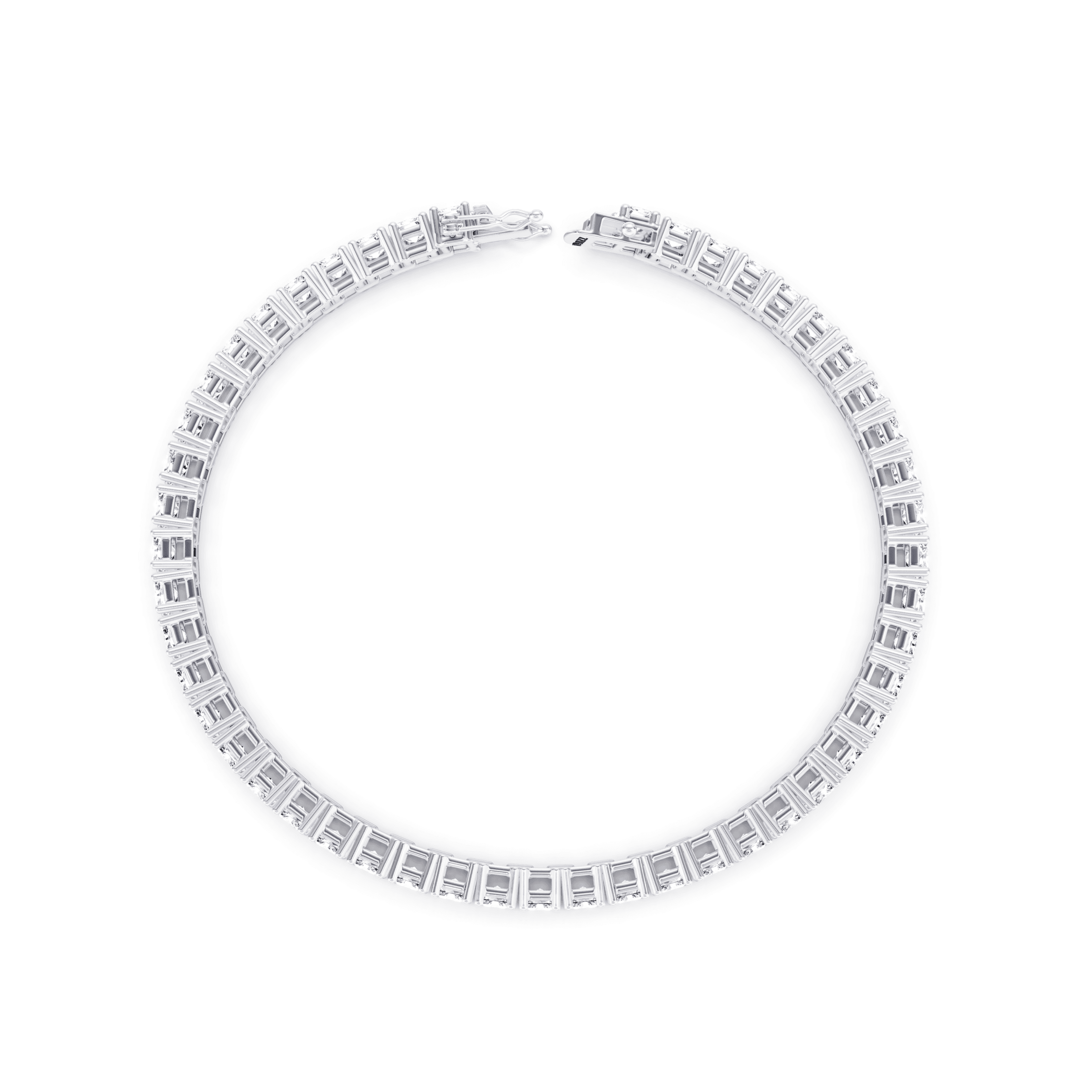 Tennis Bracelet 8 Carat Radiant — White Gold view 2