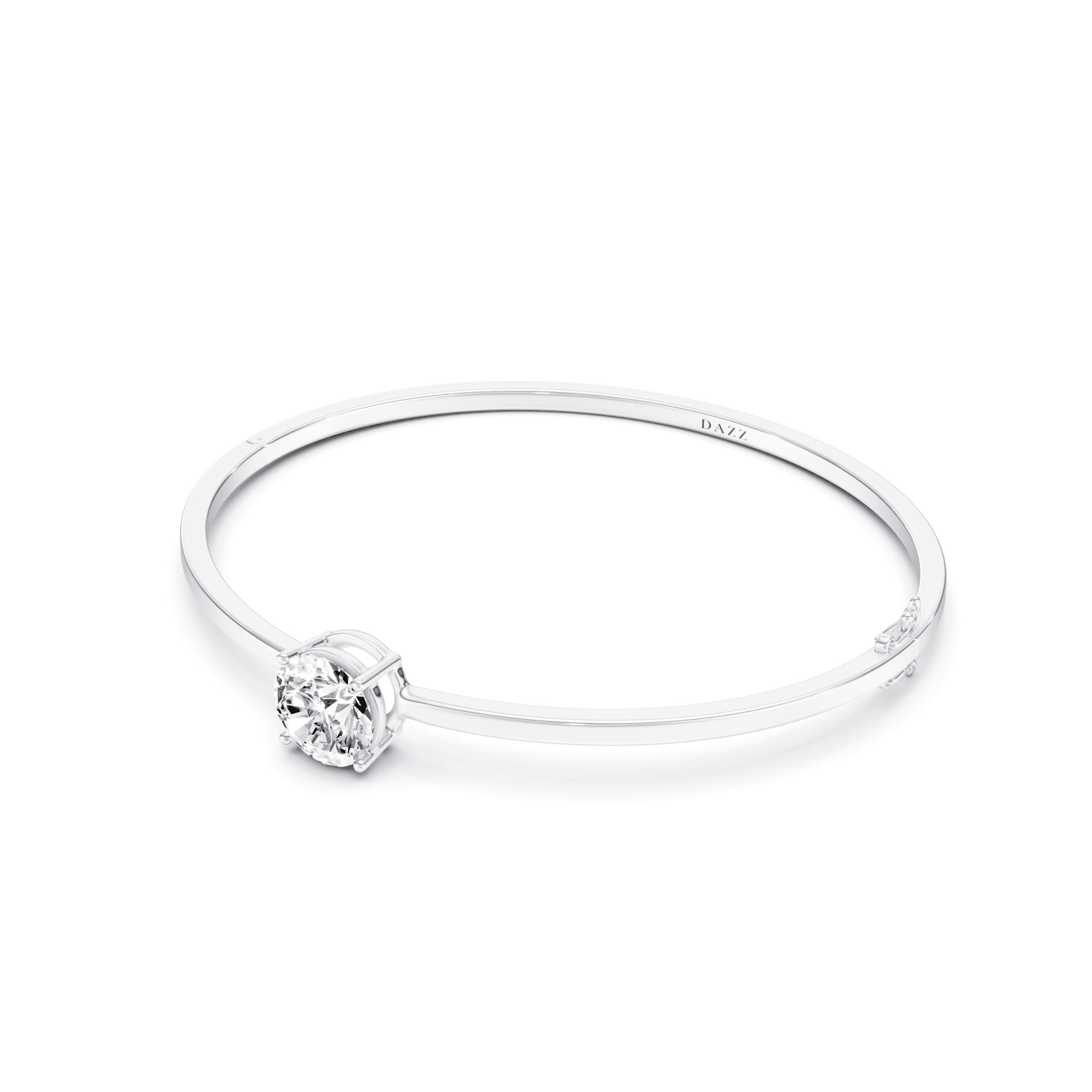 Bangle Solitaire Round 2ct — White Gold view 2