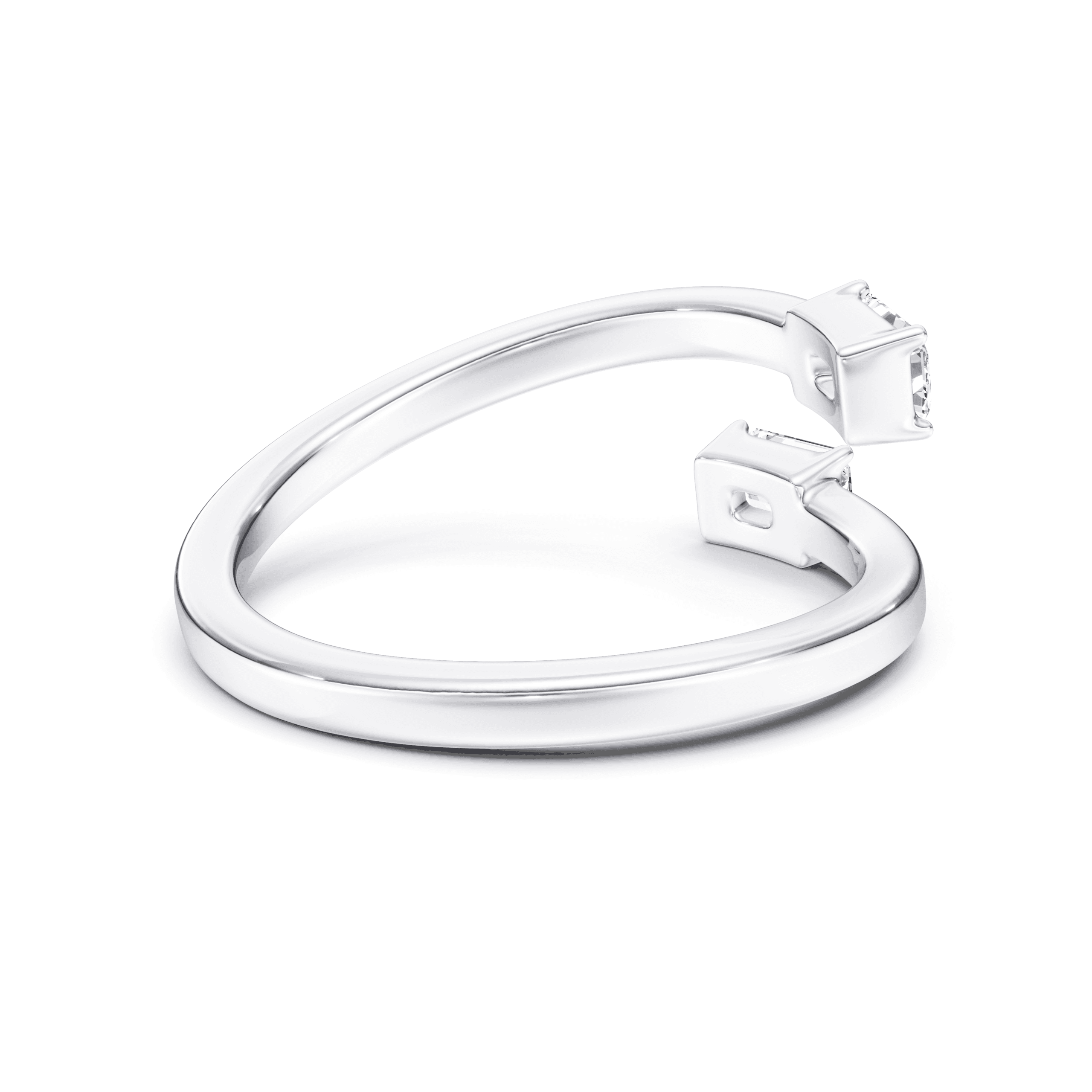 Split Ring Emerald — White Gold view 2