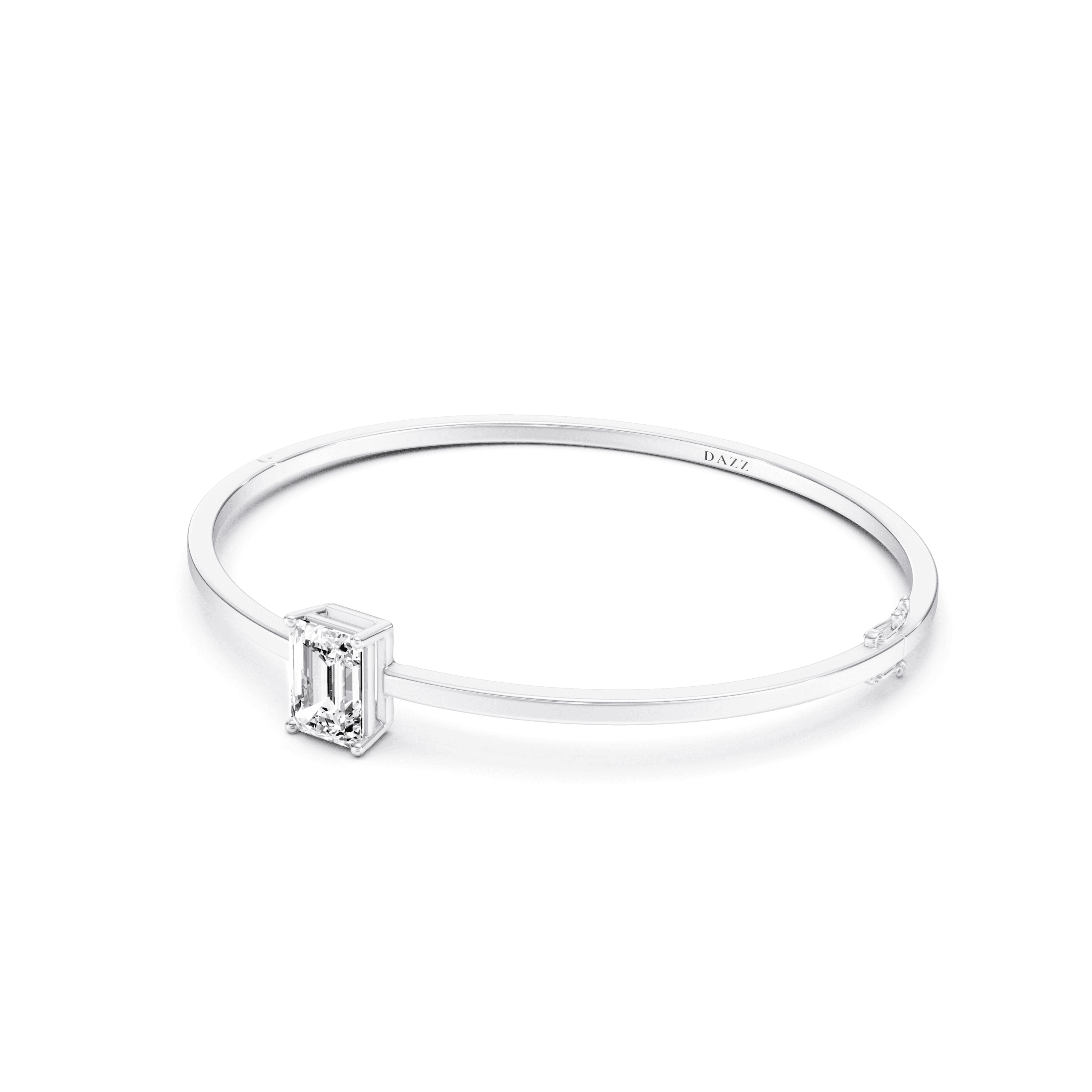 Bangle Solitaire Emerald 2ct — White Gold view 2
