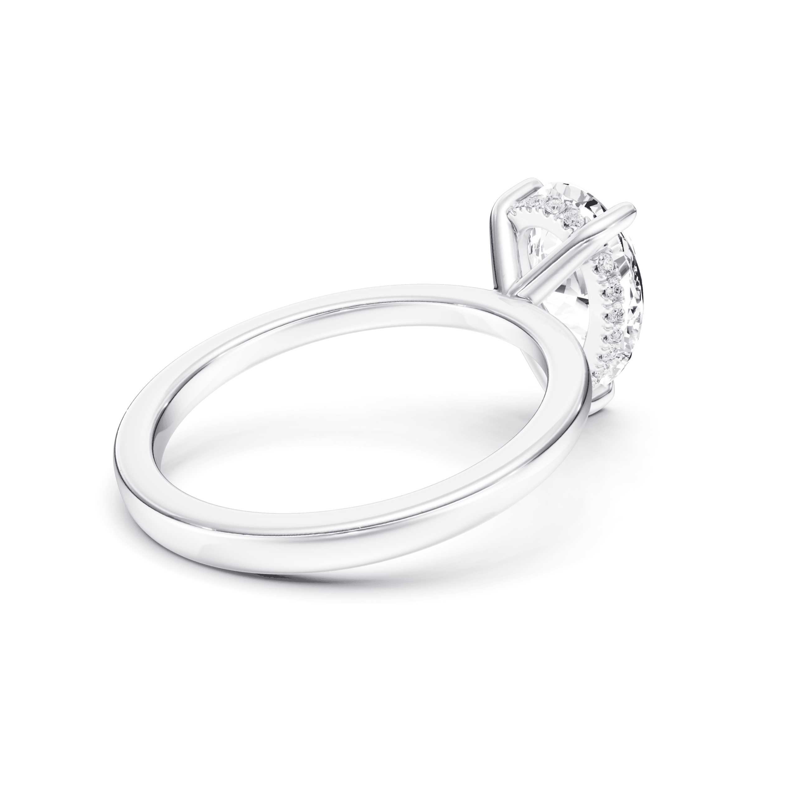 Hidden Halo Pear — White Gold view 2