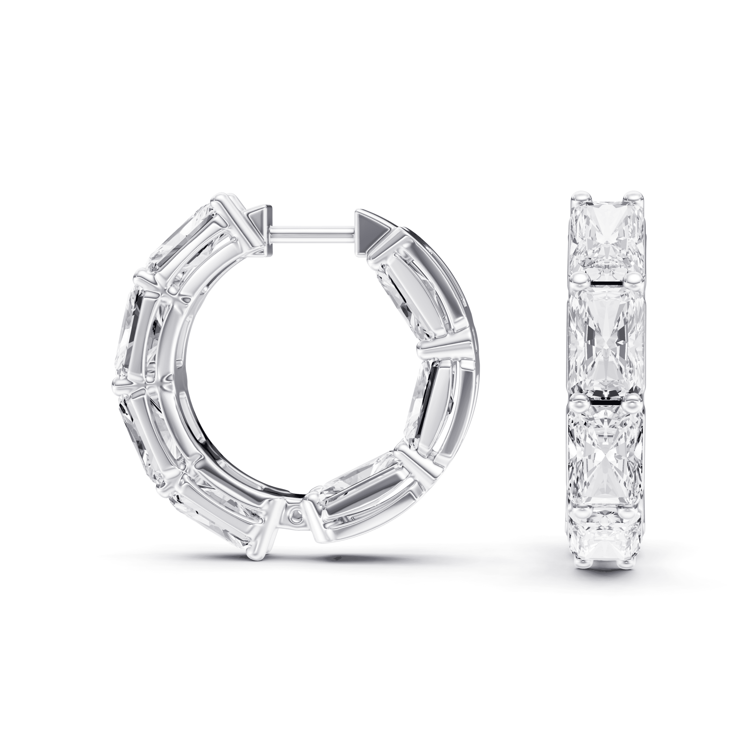 Full Setting Hoops Radiant — White Gold view 2