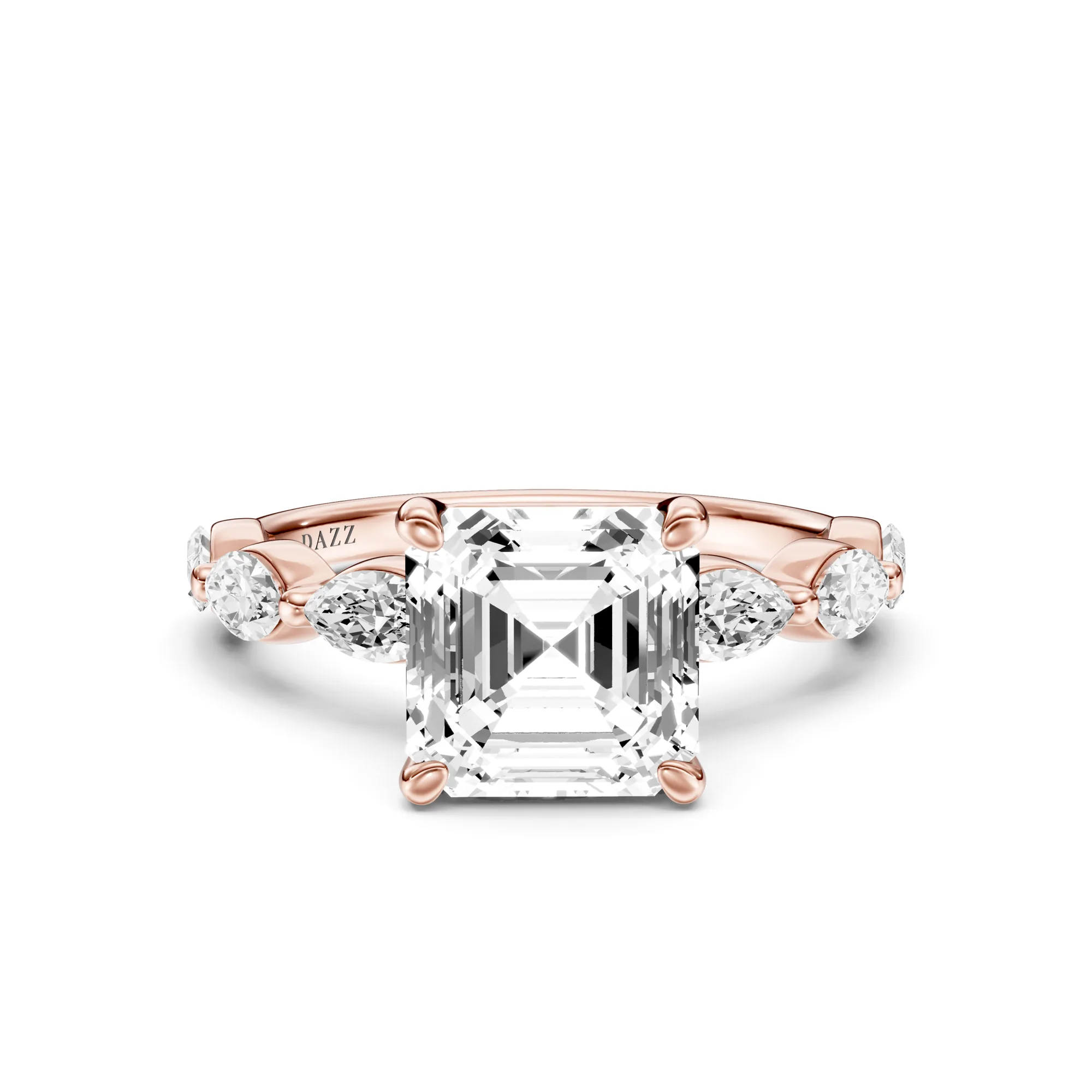 Solitaire Marquise Asscher — Roségold
