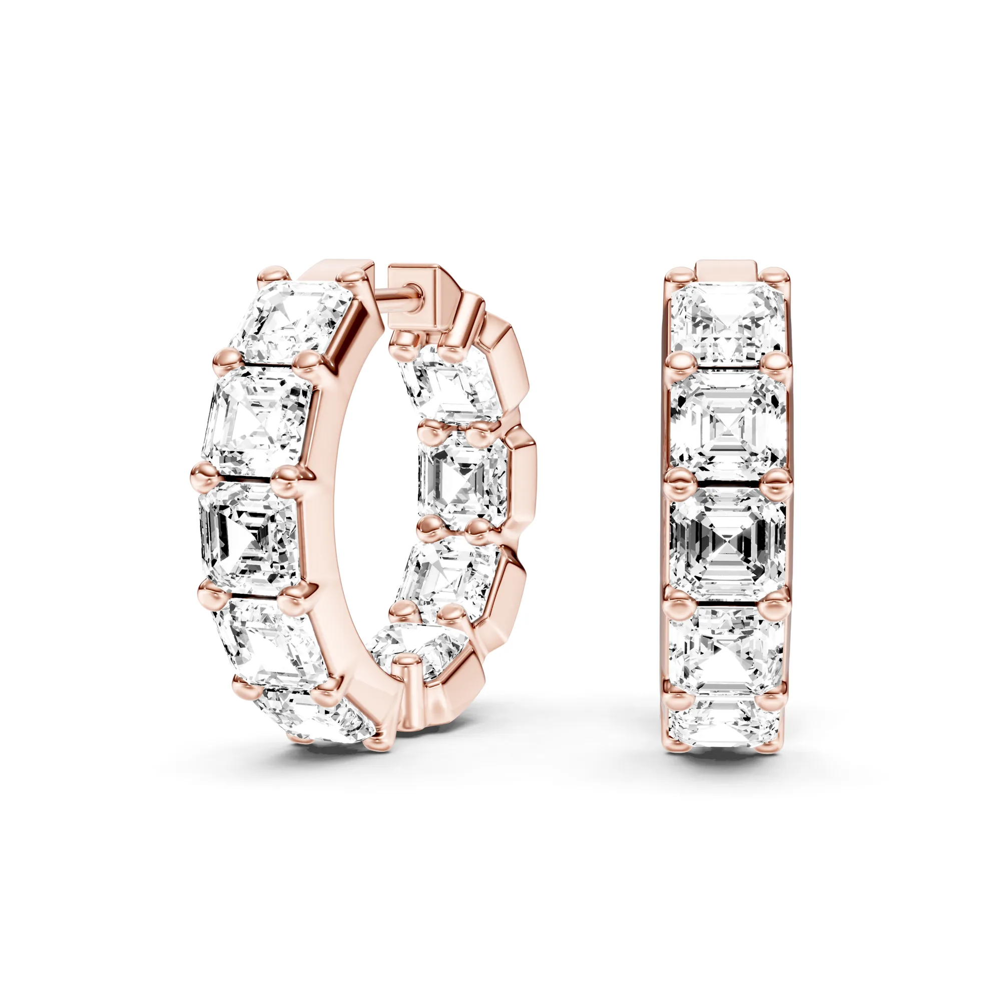 Full Setting Hoops Asscher — Roségold