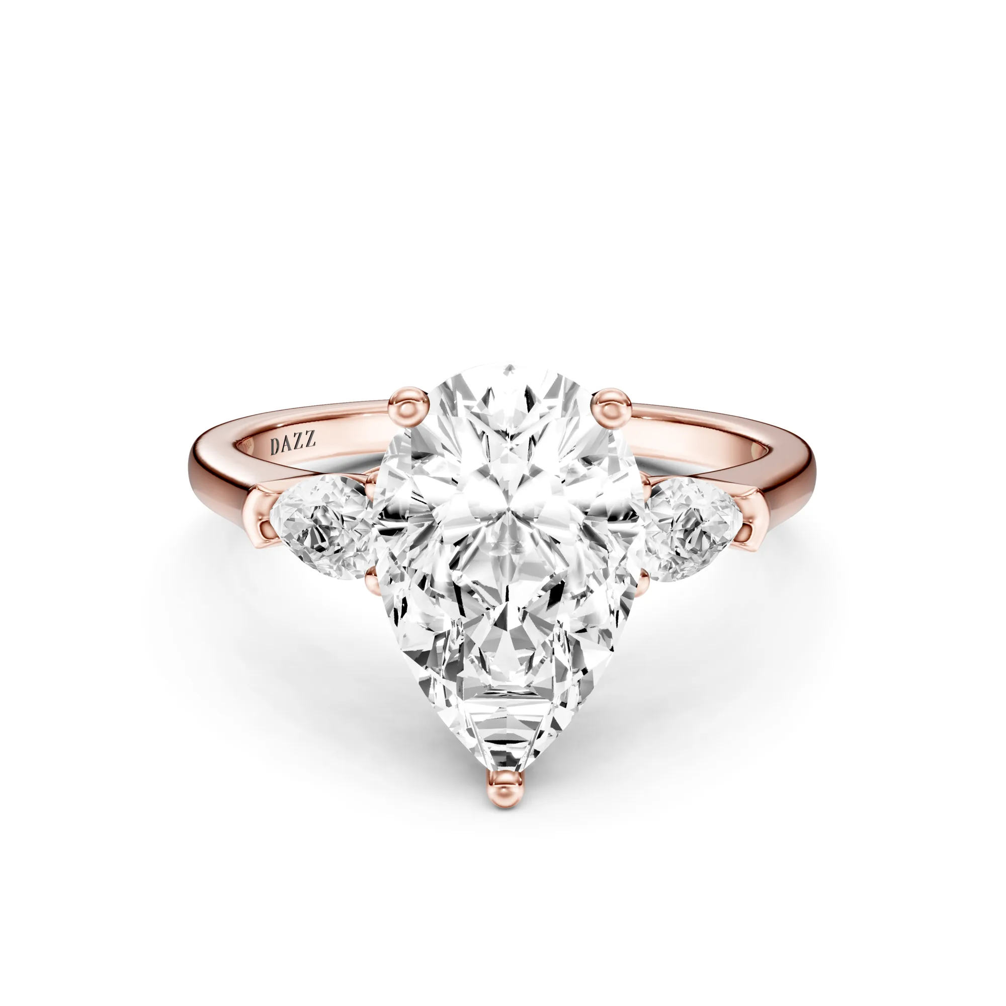 3 Stone Pear Ring Pear — Roségold