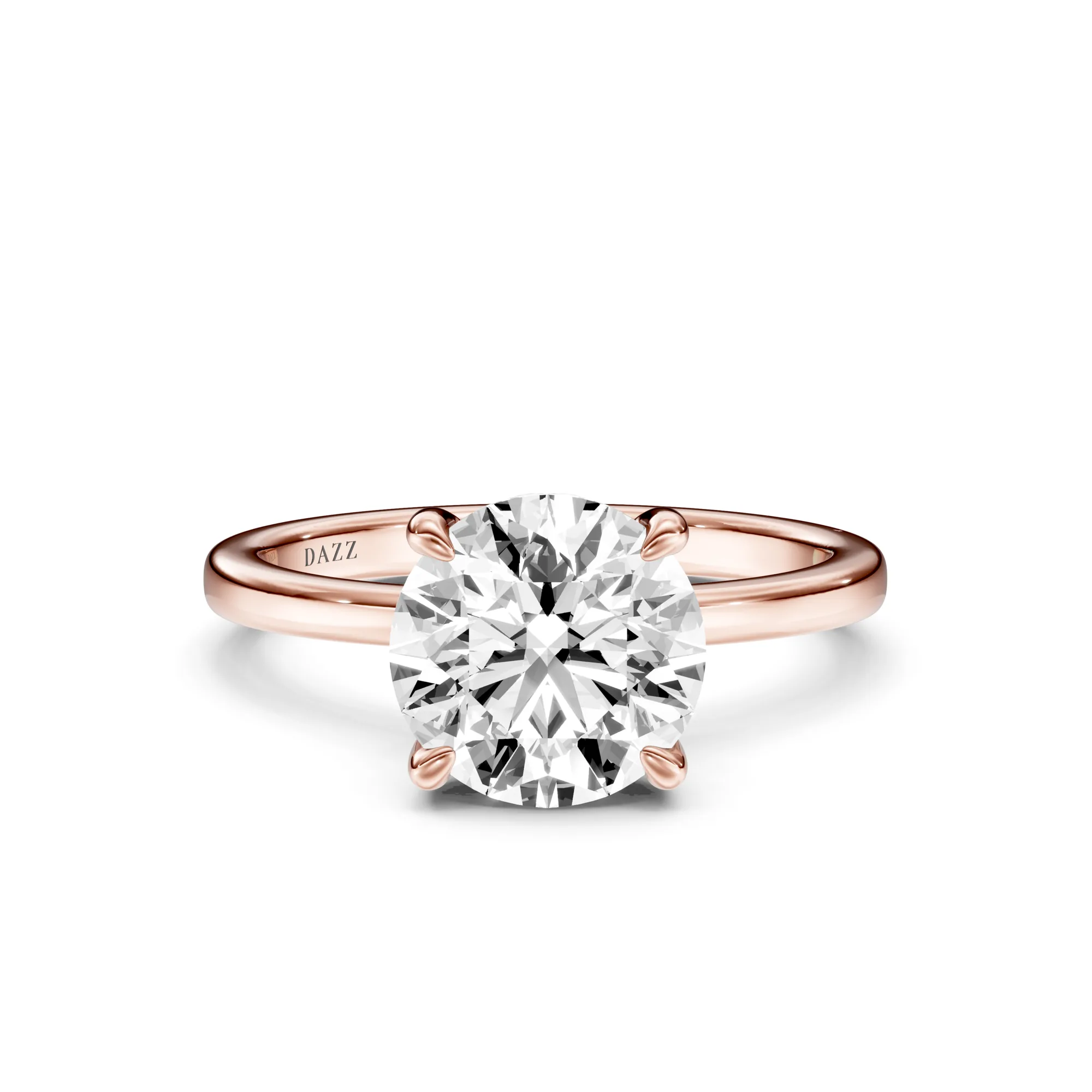 Hidden Halo Round — Roségold