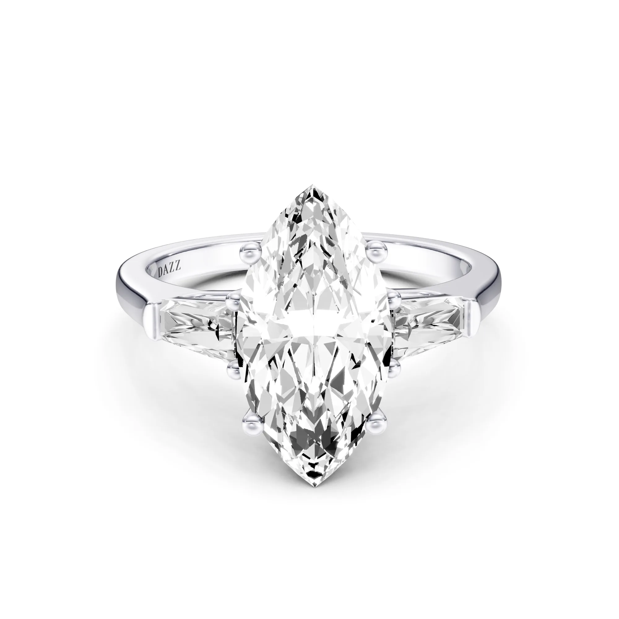 3 Stone Tapered Ring Marquise — Roségold