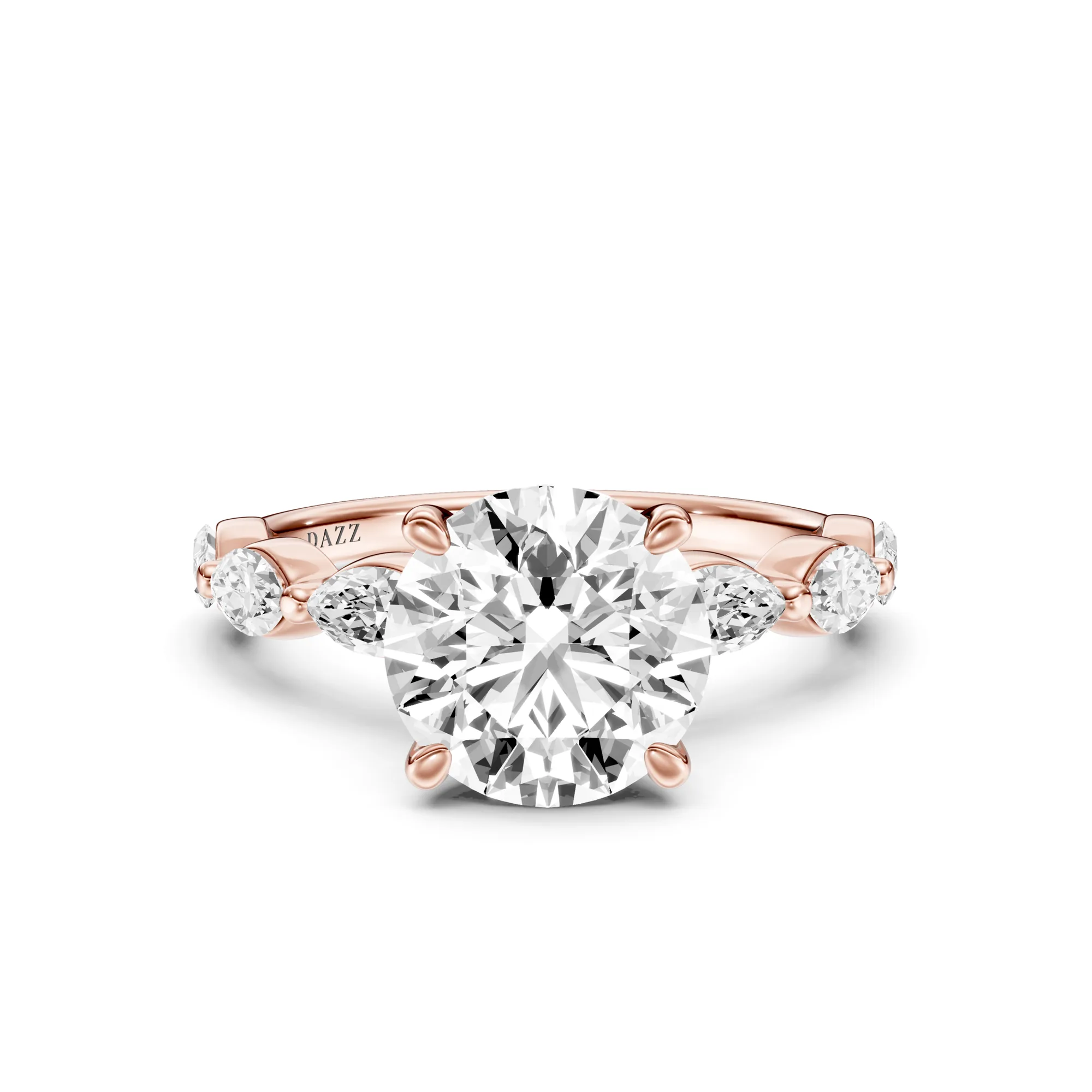 Solitaire Marquise Round — Roségold