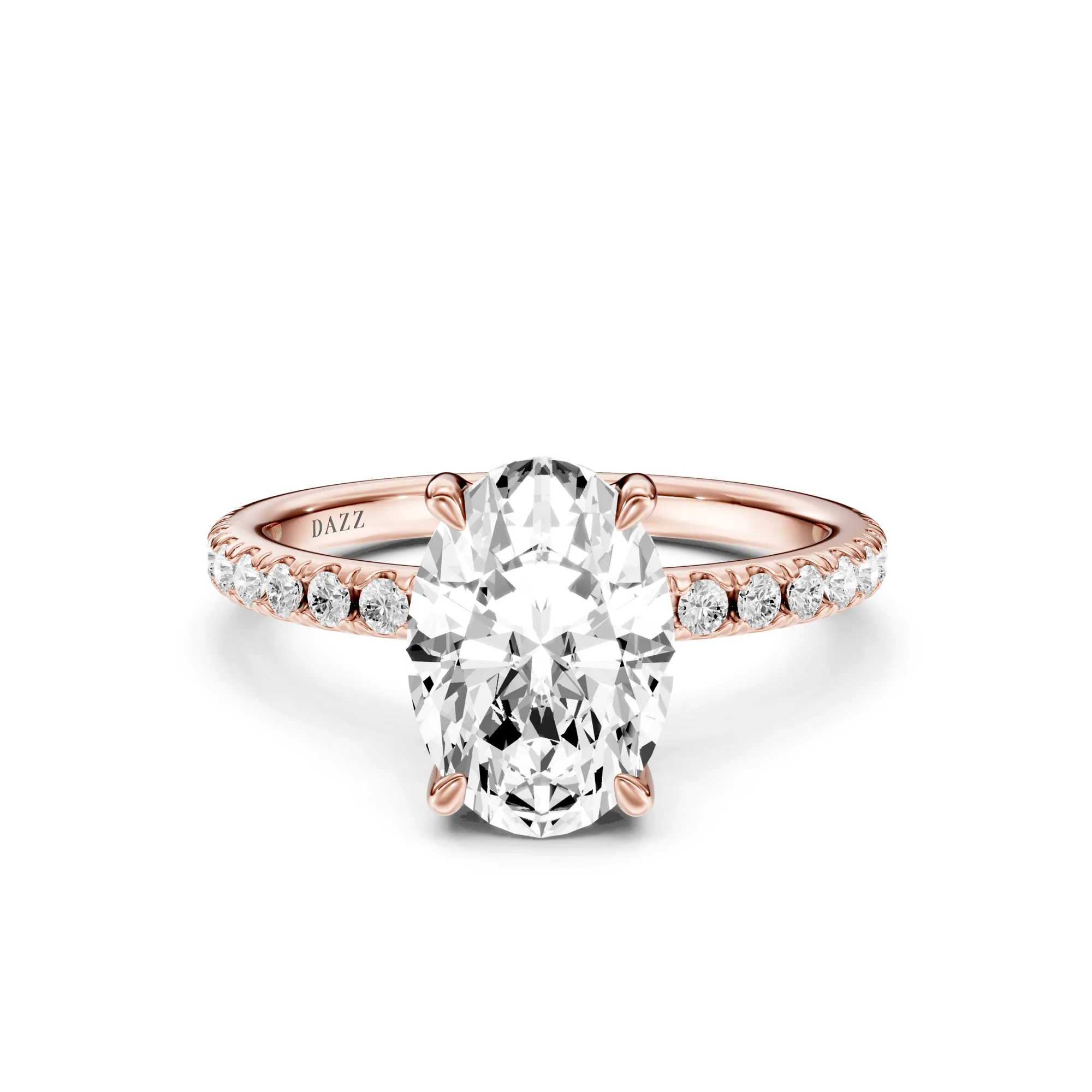 Pavé Ring Oval — Roségold