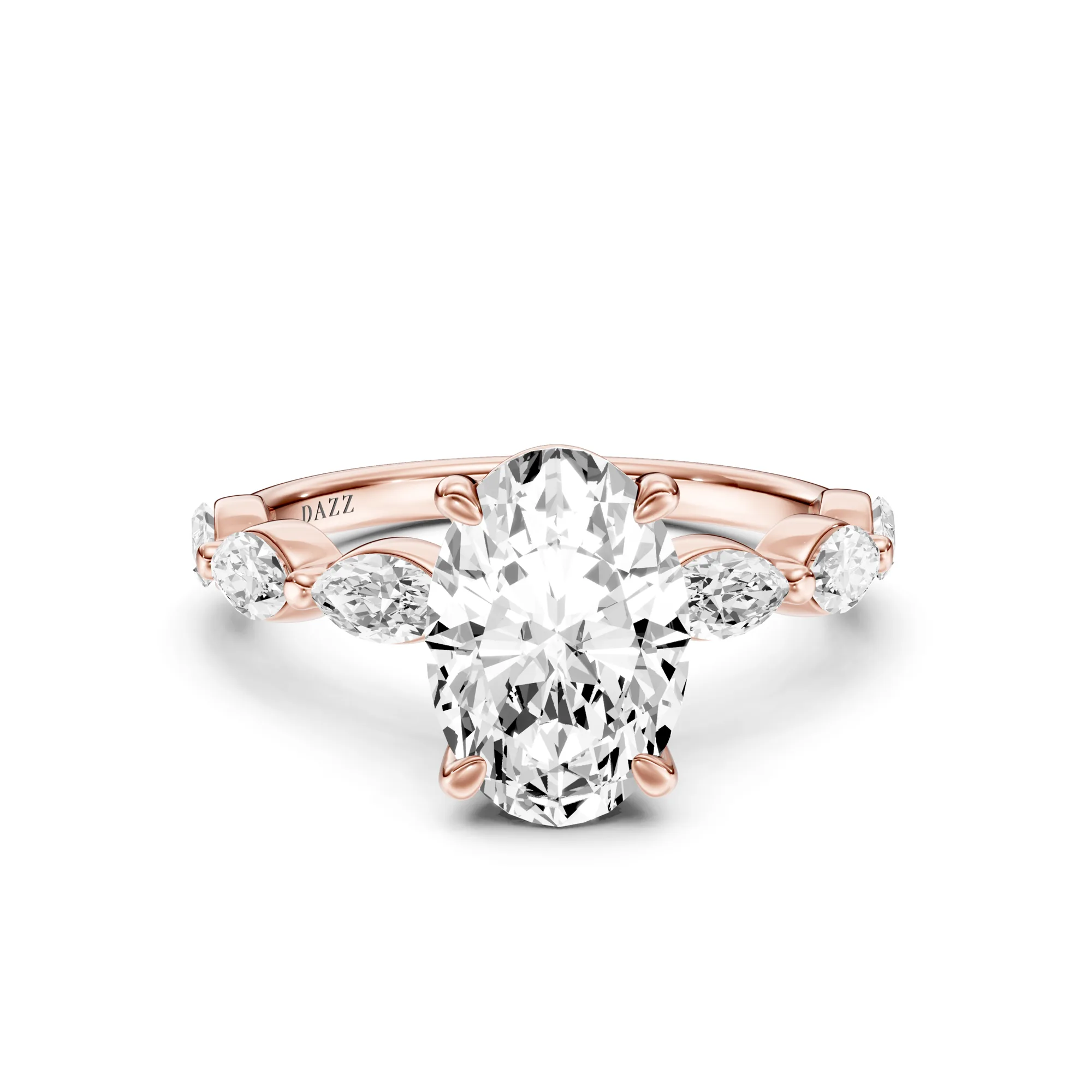 Solitaire Marquise Oval — Roségold