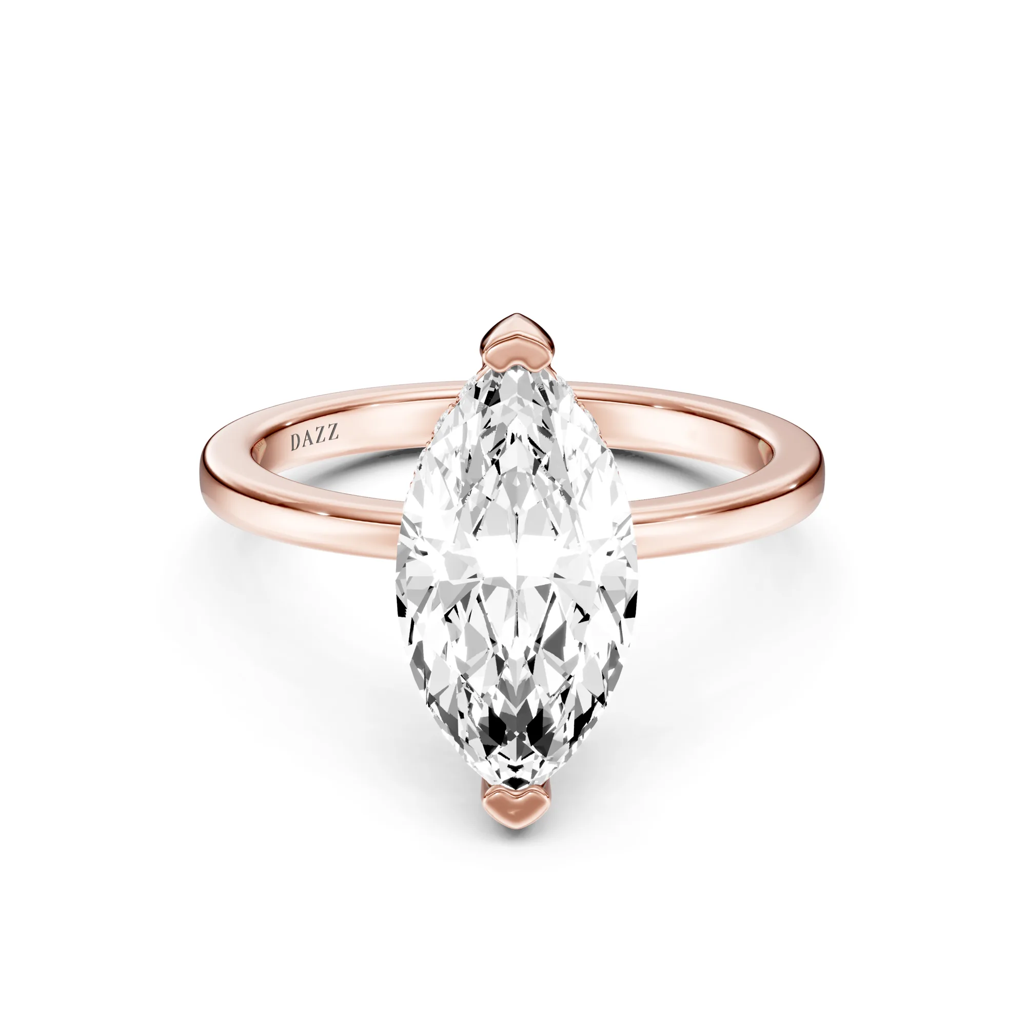 Hidden Halo Ring Marquise — Roségold