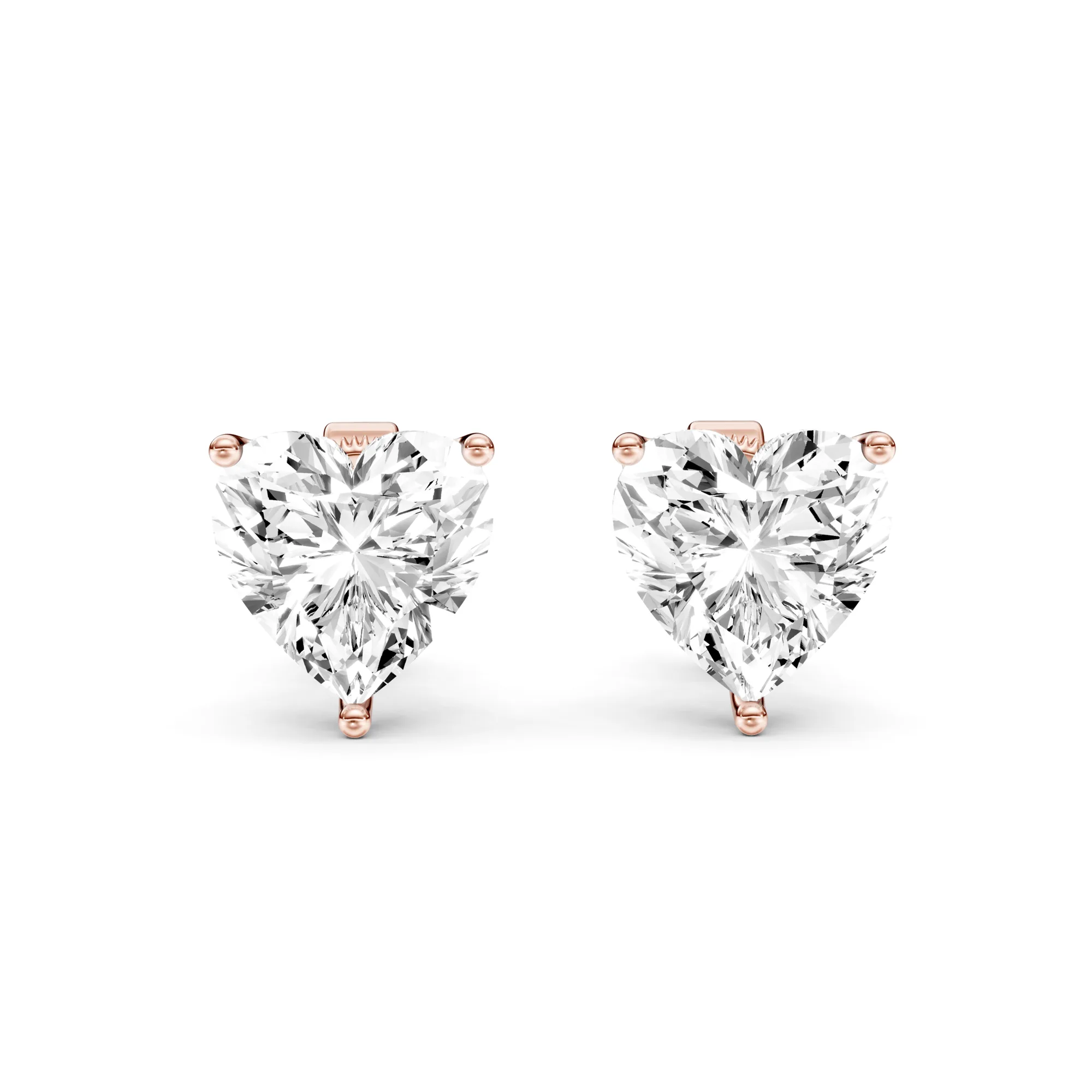 Solitaire Studs Heart — Roségold
