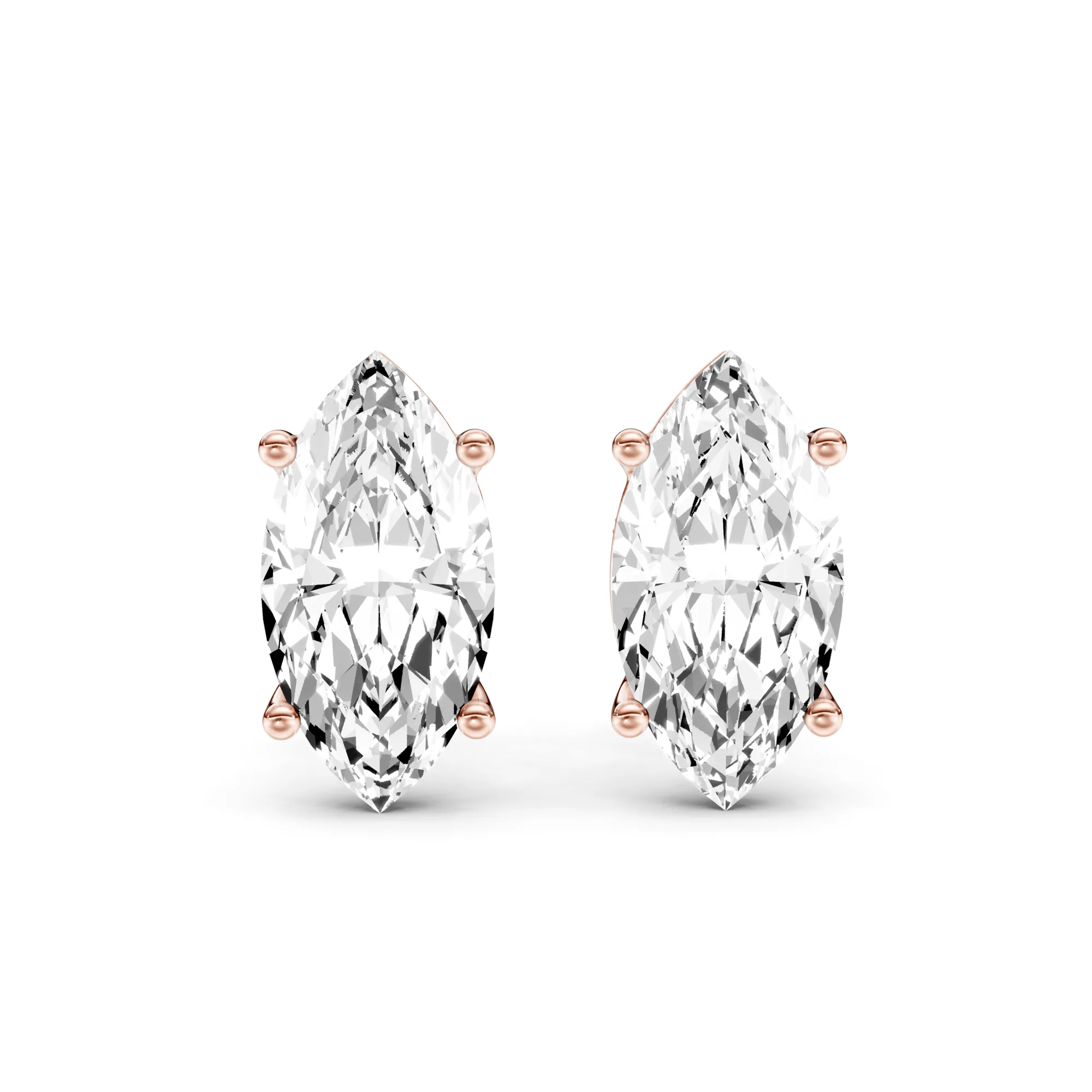 Solitaire Studs Marquise — Roségold