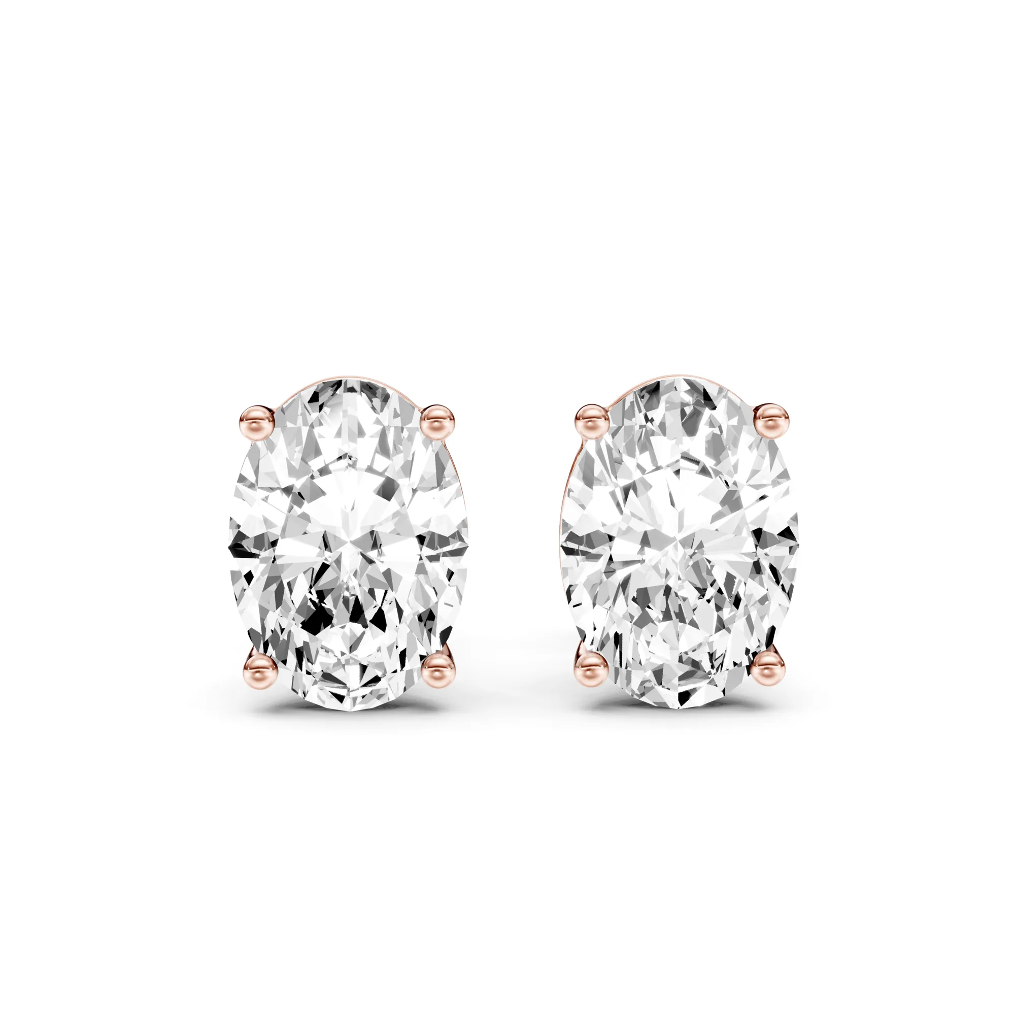 Solitaire Studs Oval — Roségold