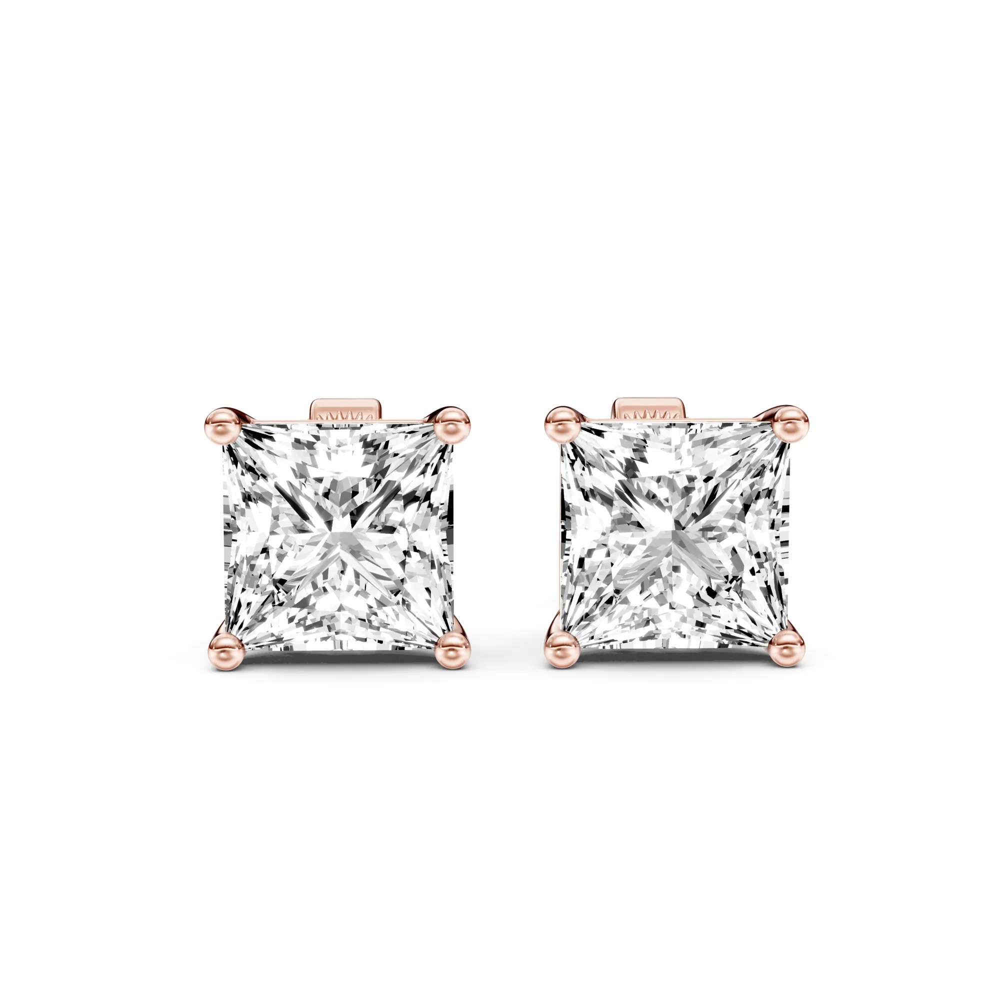 Solitaire Studs Princess — Roségold