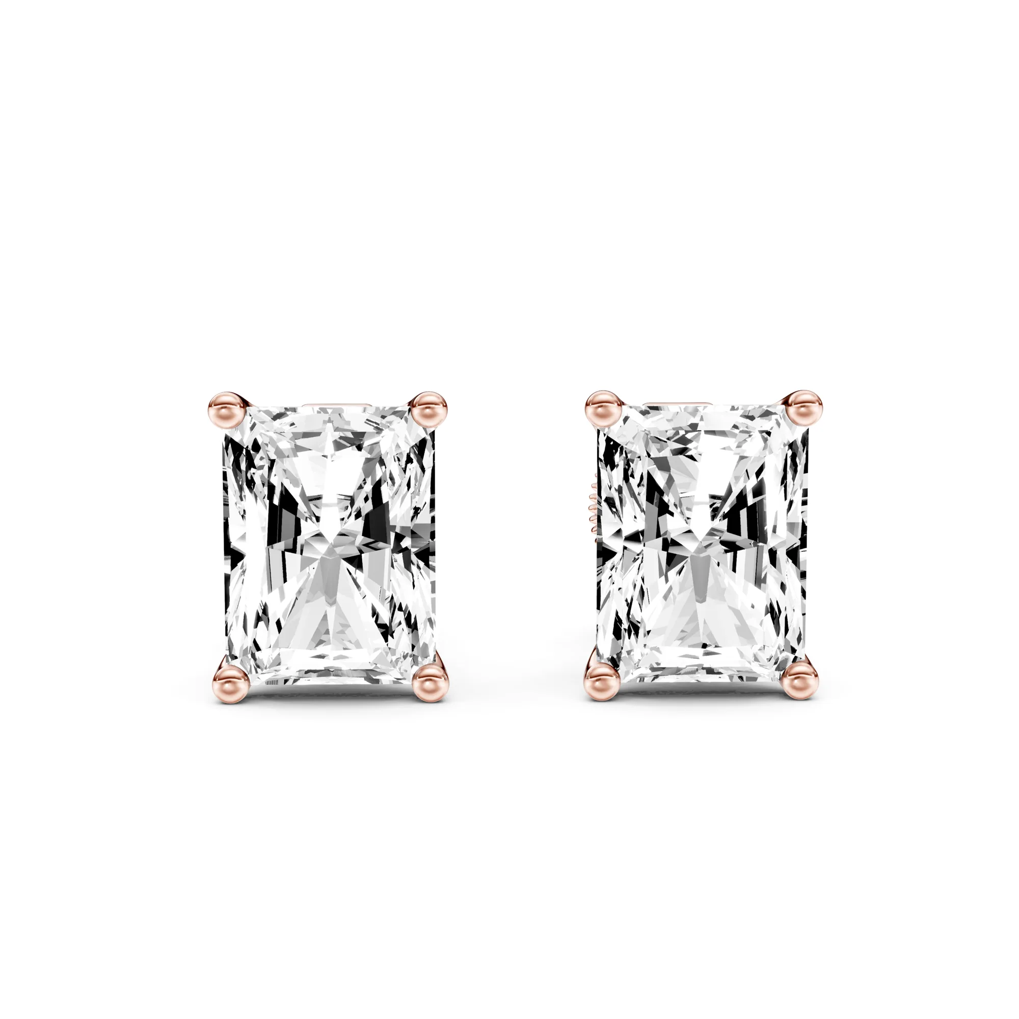 Solitaire Studs Radiant — Roségold