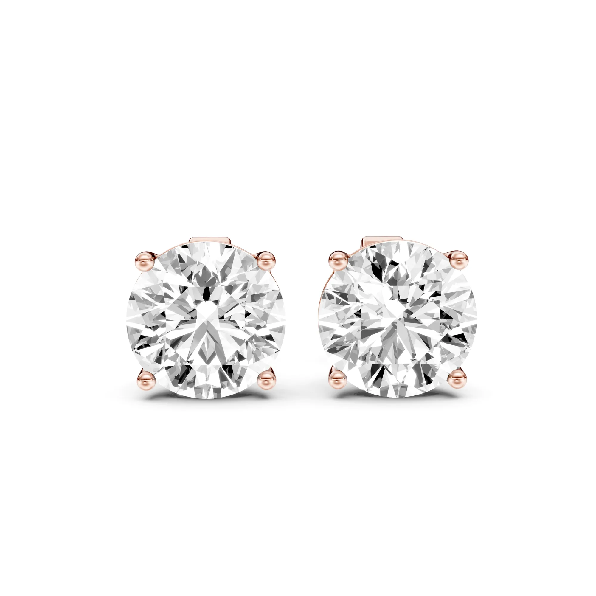 Solitaire Studs Round — Roségold
