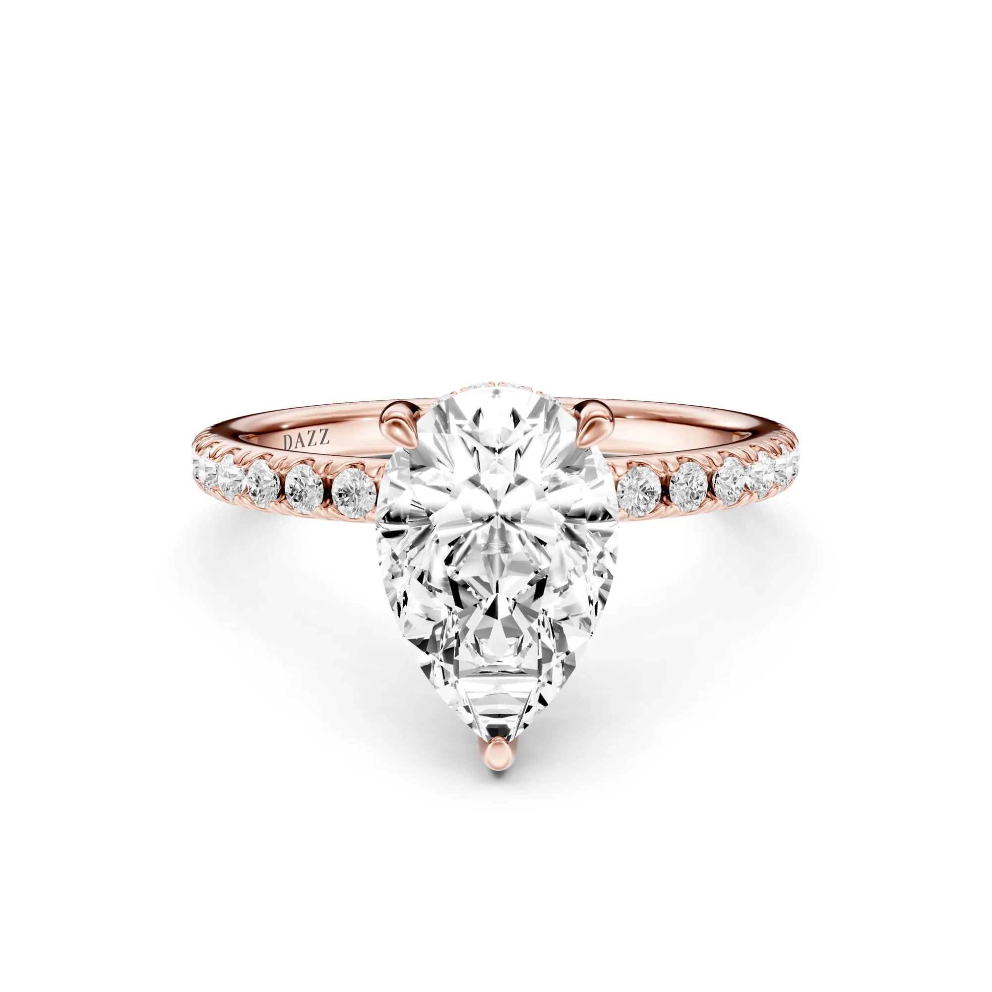 Pavé Ring Pear — Roségold