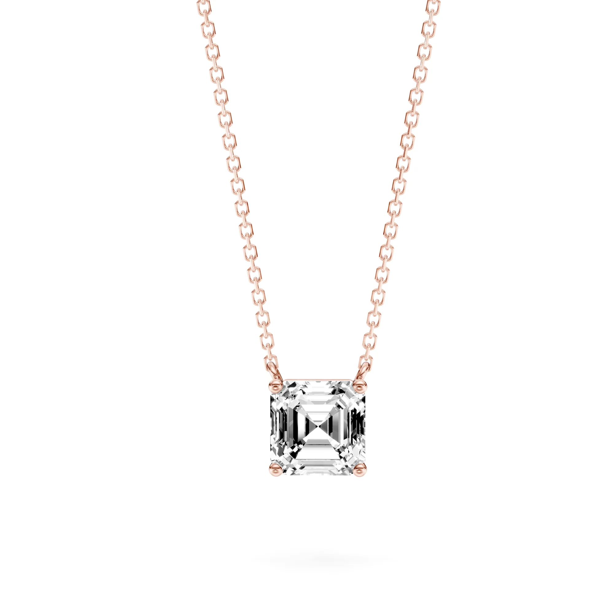 Solitaire Pendant Asscher — Roségold