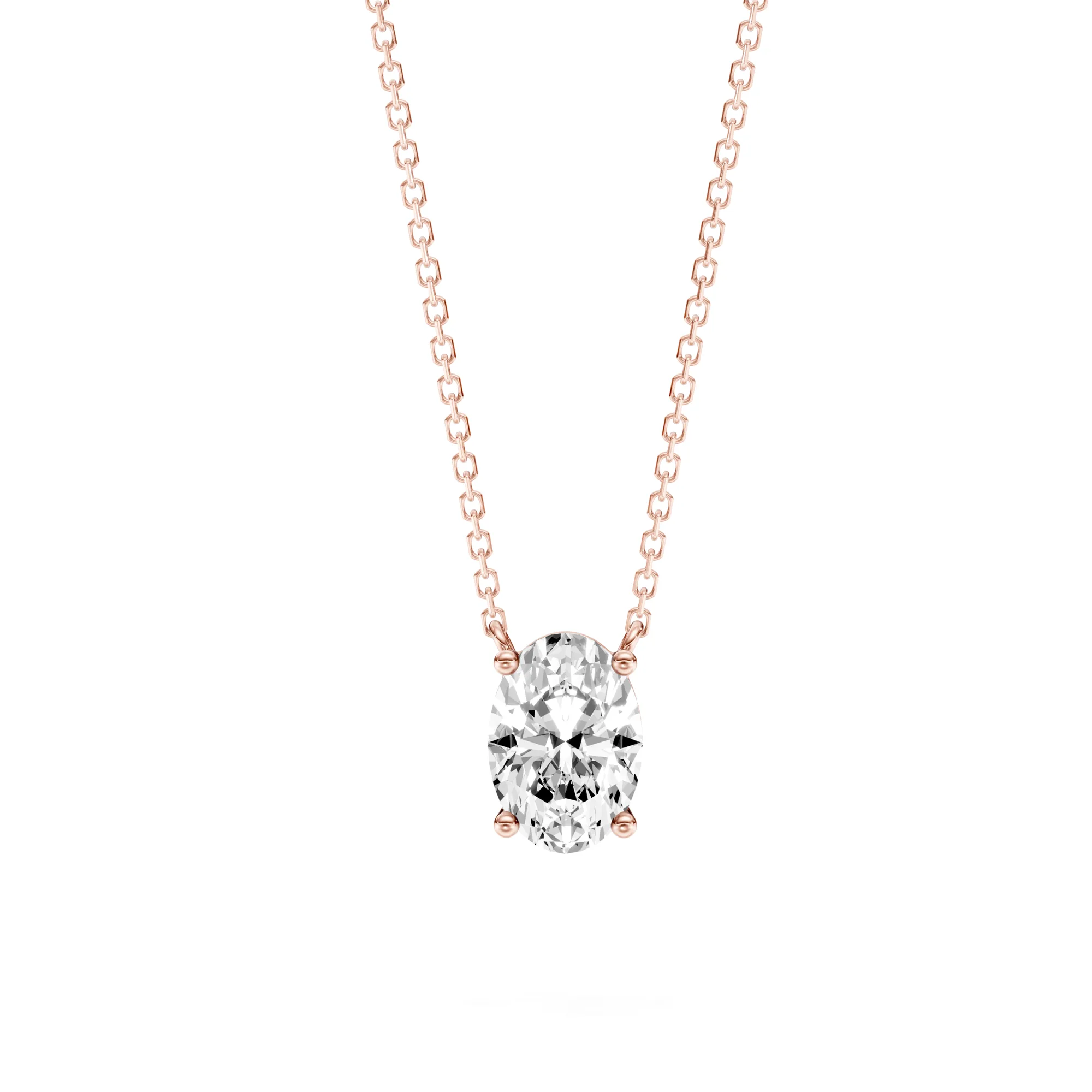 Solitaire Pendant Oval Stand — Roségold