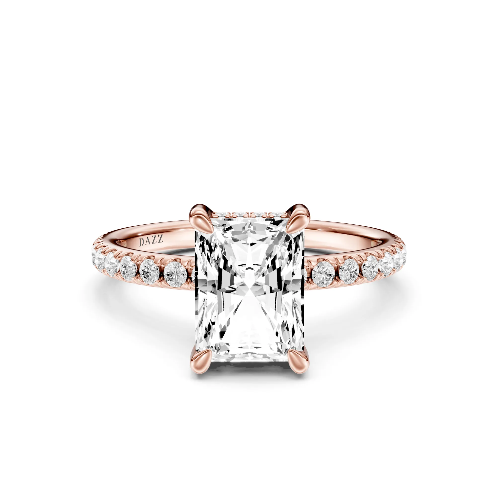 Pavé Ring Radiant — Roségold