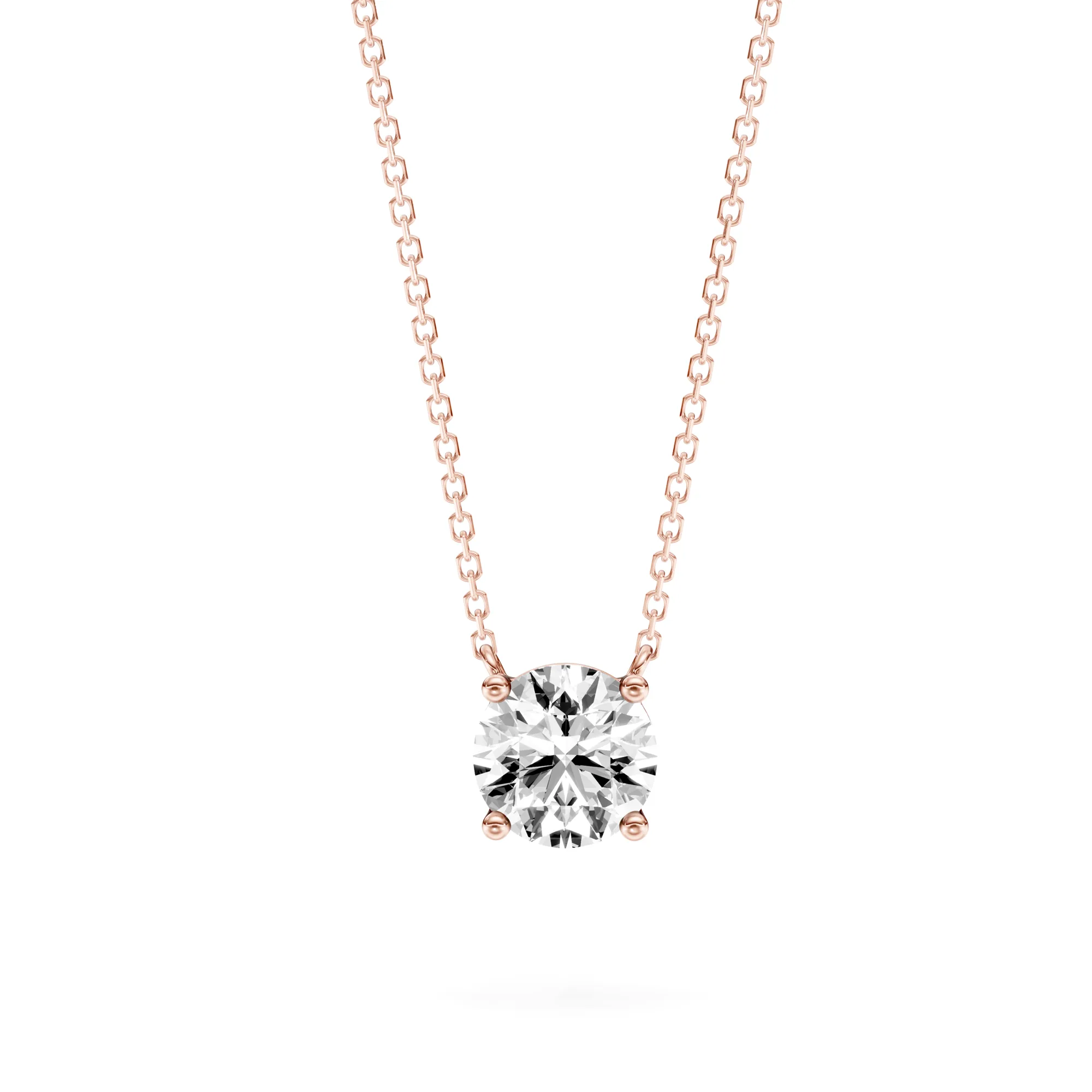 Solitaire Pendant Round — Roségold
