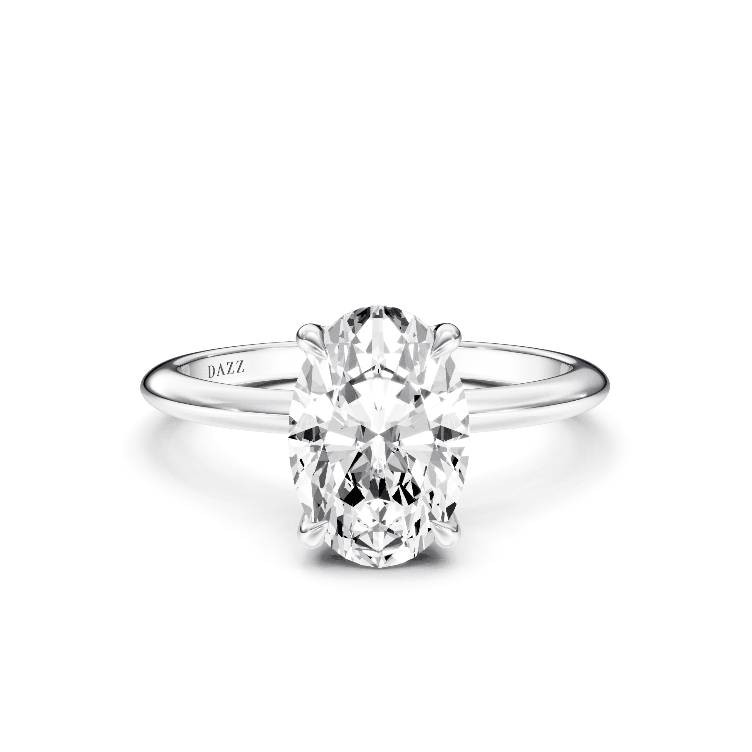 Solitaire Oval — White Gold